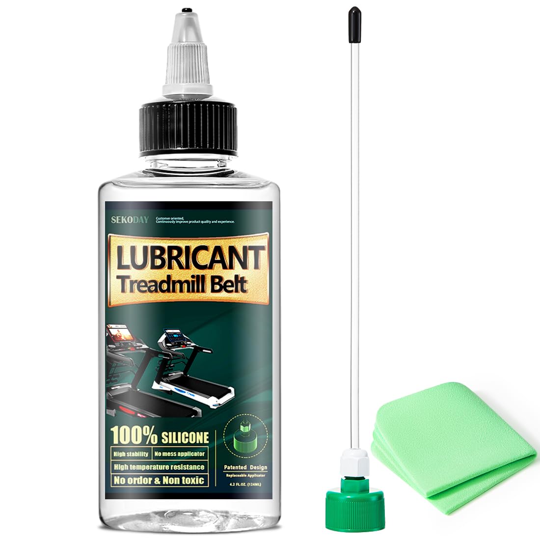 SEKODAY Silicone Treadnmill Belt Lubricants/Lubes | 4.2 Ounce, High Temperature Resistant and Stable Lubricant,with Hard Application Tubes and Precision Screw Caps for Easy Use