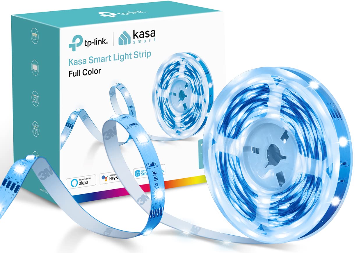 Kasa Smart LED-Lichtstreifen, 5 m WLAN-LED-Streifen, funktioniert mit Alexa, Google Home, SmartThings, hohe Helligkeit mit 16 Millionen Farben, RGB, Gruppierung, anpassbare Länge, bis zu 25.000 Stunden (KL400L5)