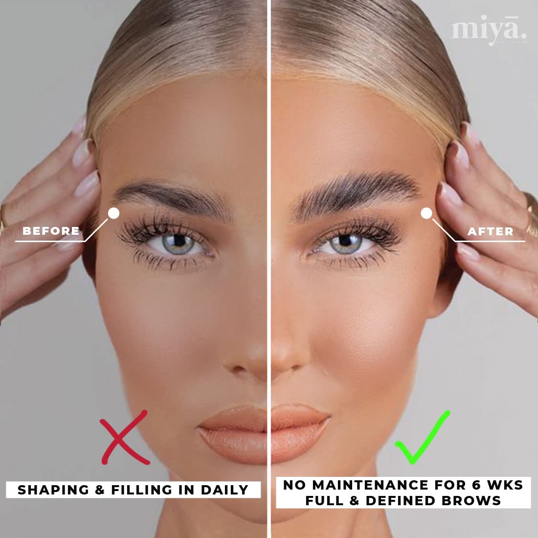 MIYA LASH Brow Lamination Kit | Professional Eyebrow Lamination with Keratin | DIY Brow Lift Kit | Fuller, Thicker Brows for 6 weeks | Includes Easy to Use Instruction, Treatment Tools & Brushes
