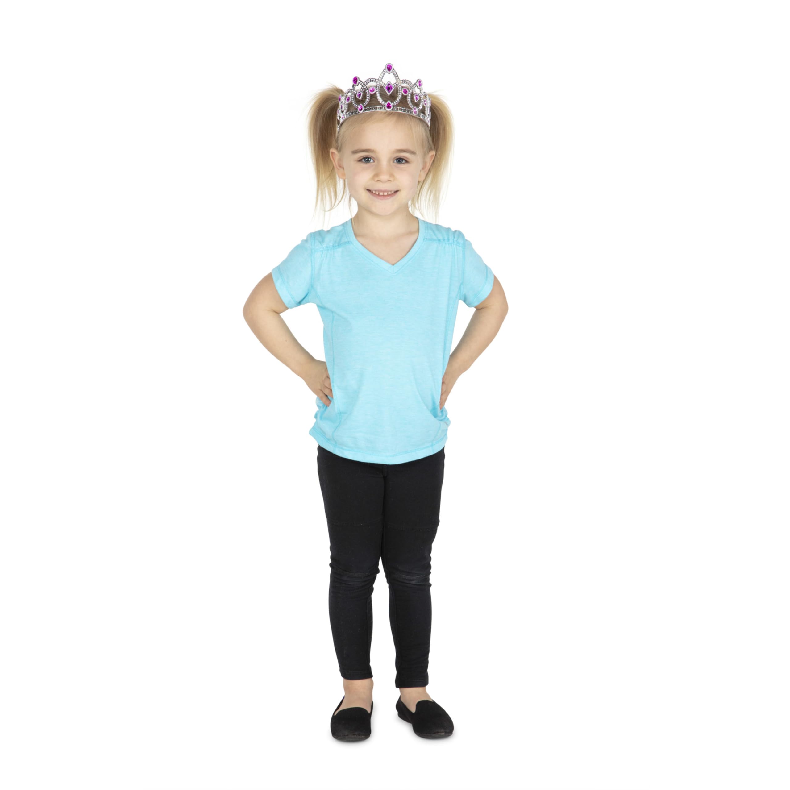 Melissa & Doug Dress-Up Tiaras Play Set for Kids (4-Piece) – Pretend Princess Crowns for Costume Role Play – Preschool Jewelry Toys for Girls Ages 3+