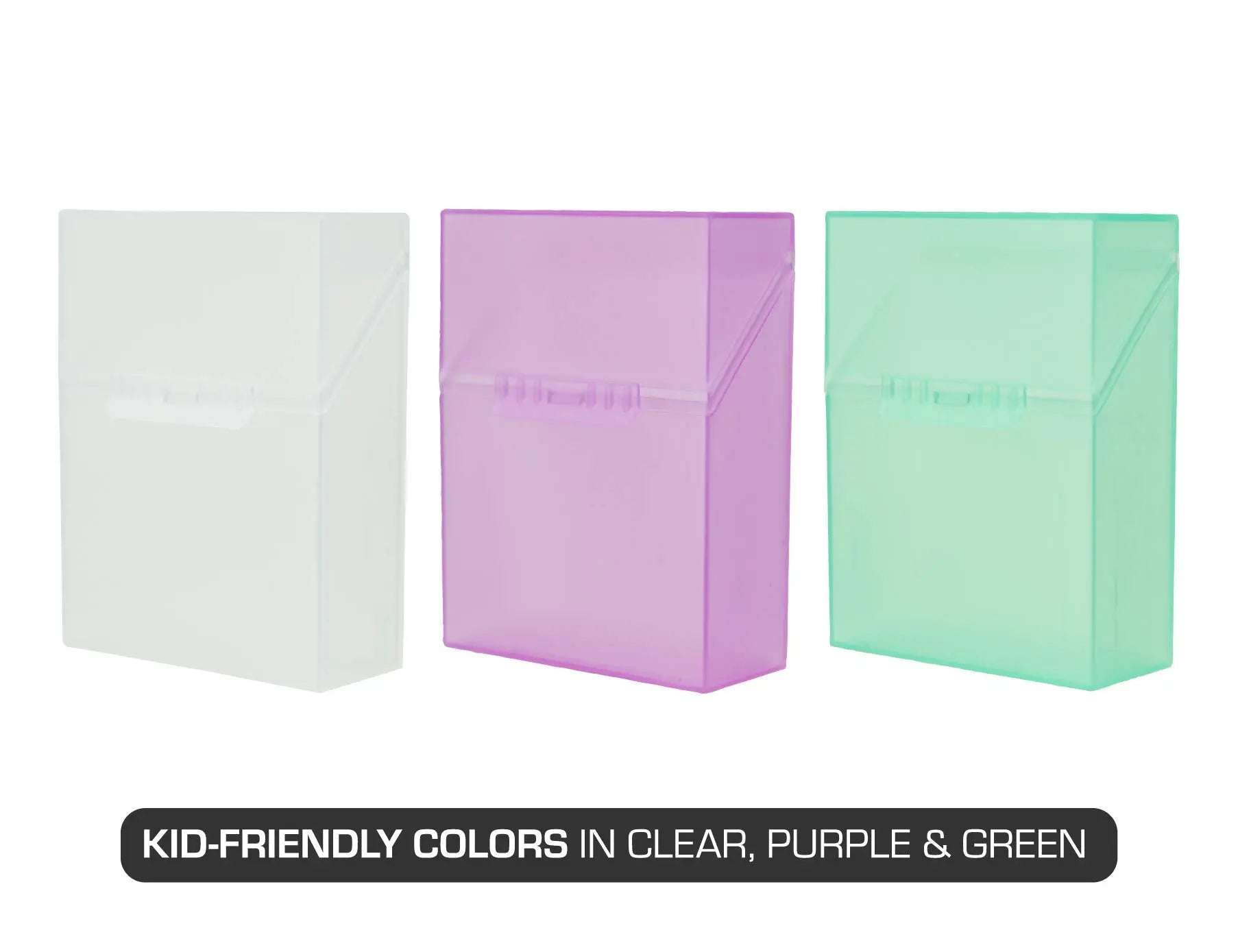 It's Academic Crayon Box with Hinged Lid and Snap Closure, Clear, Purple, and Green Plastic, 16-Pack (Colors May Vary)