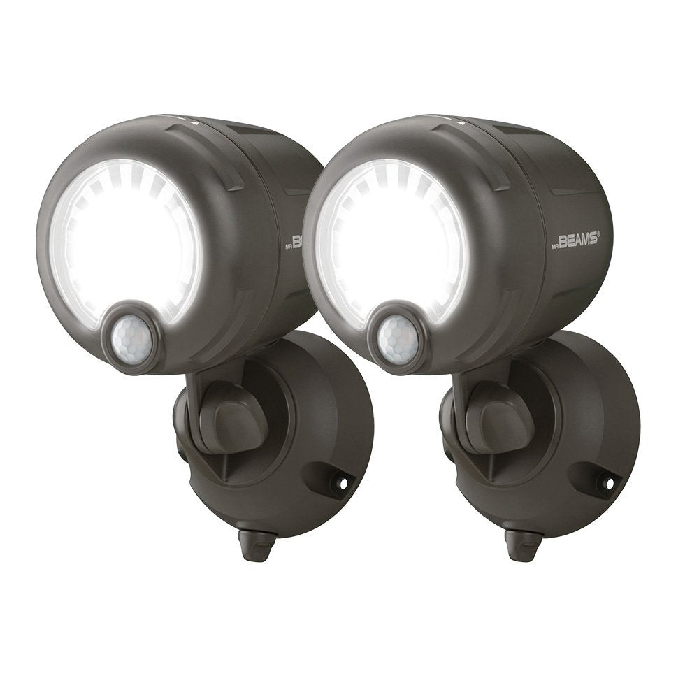 Beams MB360XT 200 Lumen Kabelloser batteriebetriebener Bewegungssensor-LED-Strahler, 2er-Pack, Braun