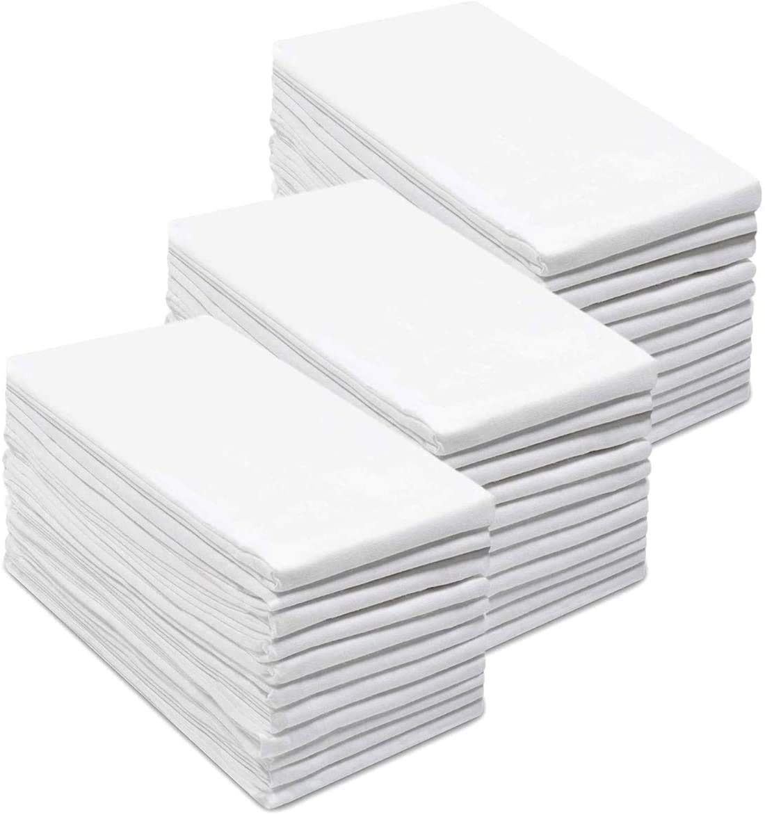 SIMPLI-MAGIC Kitchen Towels, 24"x24", Flour Sack White 12 Count