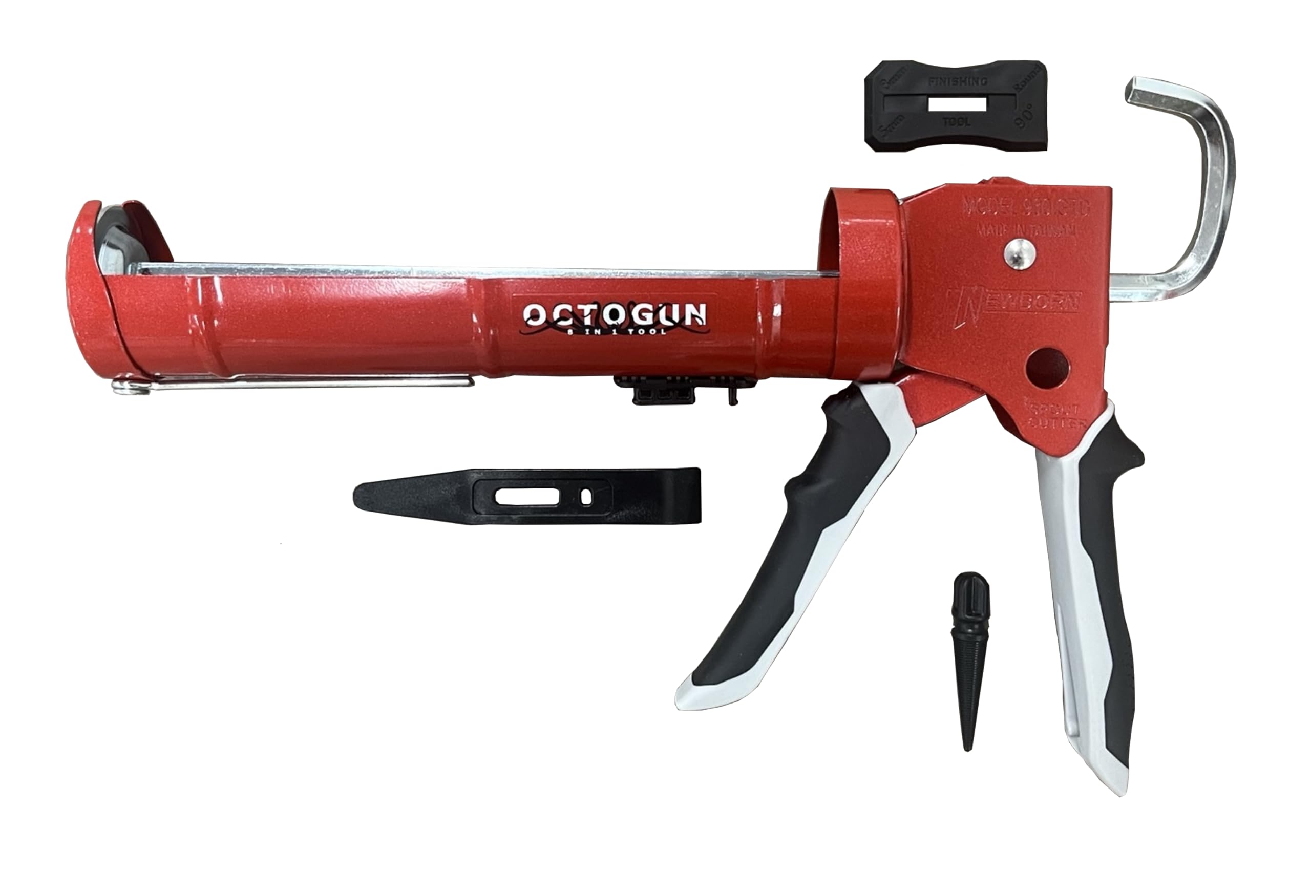 Newborn Octogun 930-GTD Tropffreie Kartuschenpistole – Gator Trigger Grip | Für 1/10 Gallon Kartuschen | 10:1 Schubverhältnis | Glatte Sechskant-Stangenhalterung mit integriertem Glättwerkzeug | Spachtel und Stopfen enthalten