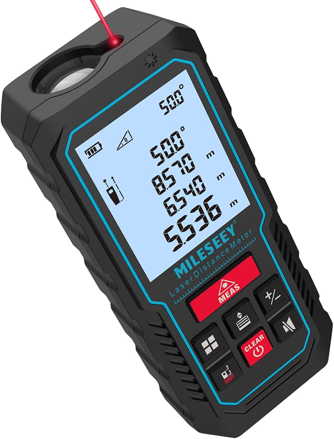 Laser-Messgerät, MiLESEEY 229ft Digitales Laser-Bandmaß mit verbessertem elektronischem Winkelsensor, 2mm Genauigkeit, Flächenmessung, Volumen und Pythagoras, 2" LCD-Hintergrundbeleuchtung, Stummschaltung, Batterie enthalten