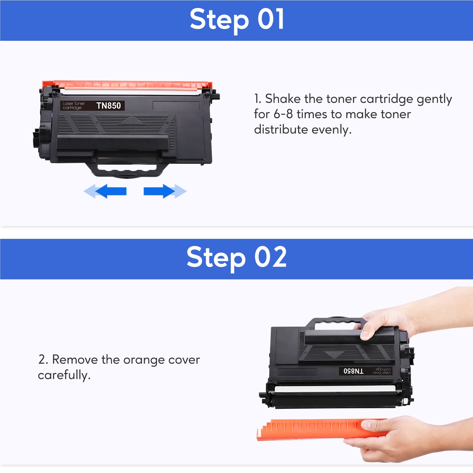 TN850 Compatible for Brother TN-880 TN-850 TN-820 TN820 Toner Cartridges High Yield Work with HL-L6200DWT L6200DW L5200DW L5100DN MFC-L5800DW L5700DW L6700DW L6800DW 2 Black