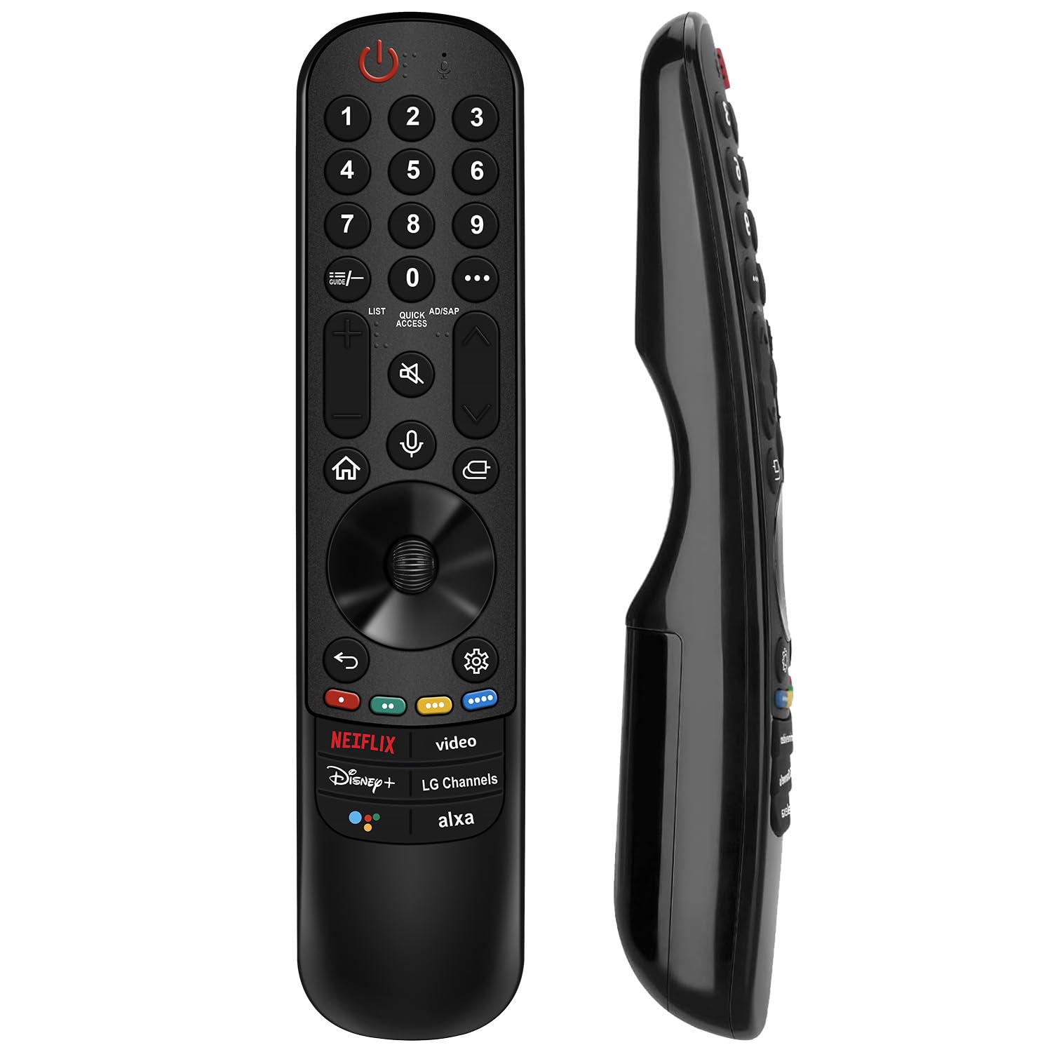 بديل ريموت تلفزيون LG، لجميع أجهزة تحكم تلفزيون LG الذكية موديلات 2019-2024، لريموت Magic MR20/21/22/23/24GA مع وظيفة الصوت والمؤشر. ضمان لمدة عام واحد.