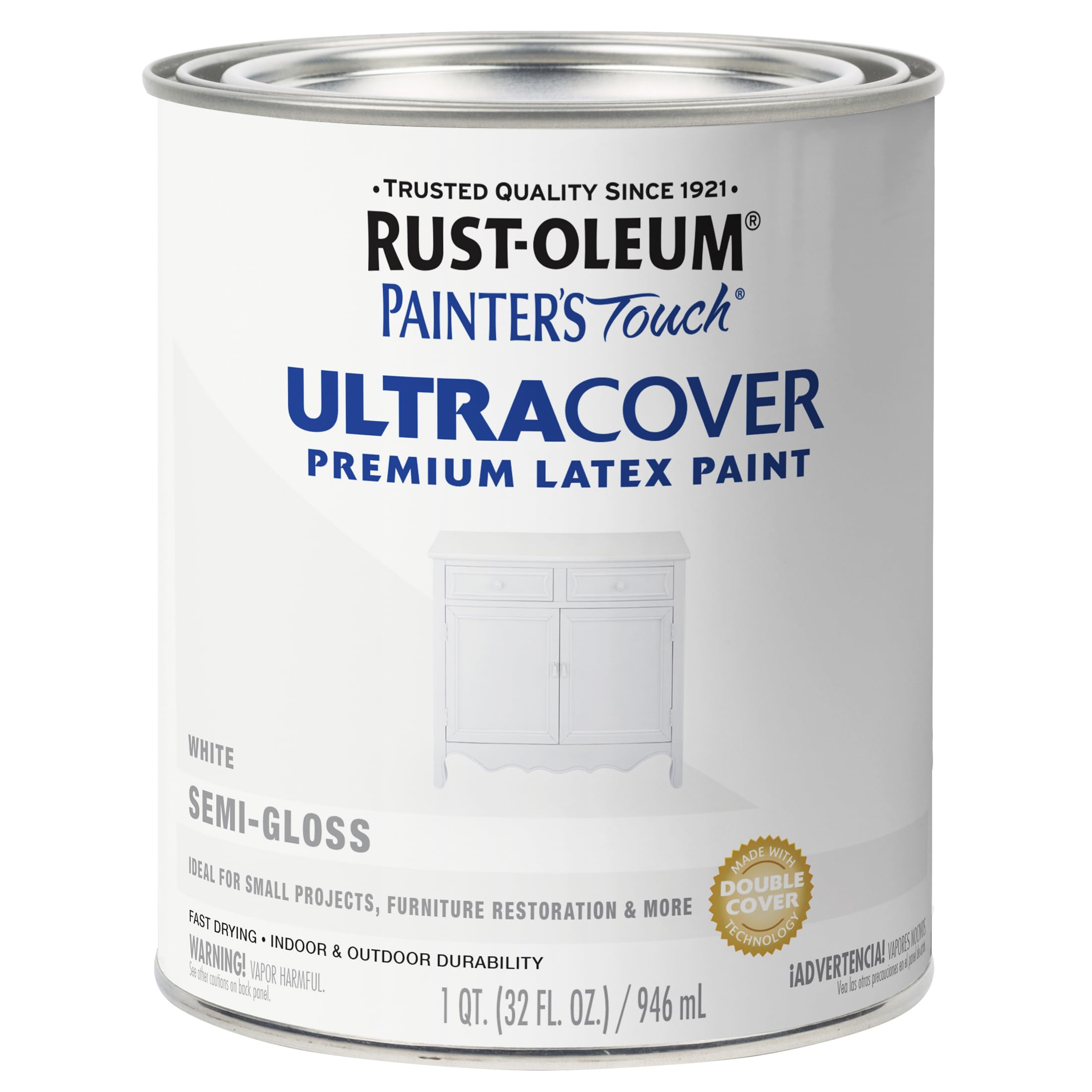 Rust-Oleum 1993502 Painter's Touch Ultra Cover Mehrzweck-Streichfarbe, 0,95 Liter, Seidenglanz Weiß