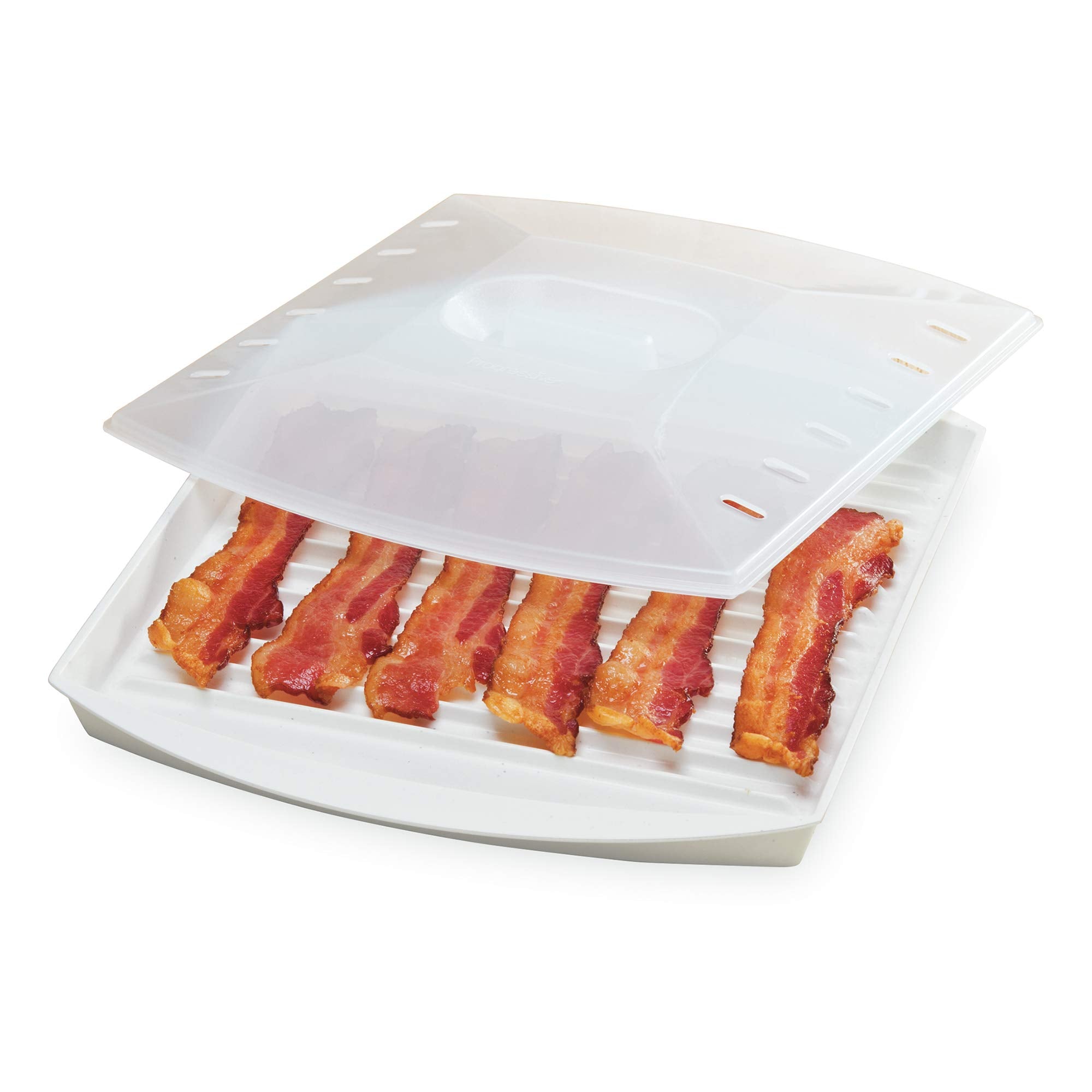 PrepSolutions Microwavable Bacon Grill, White - Nonstick, Easy-Clean Design, 1 Piece