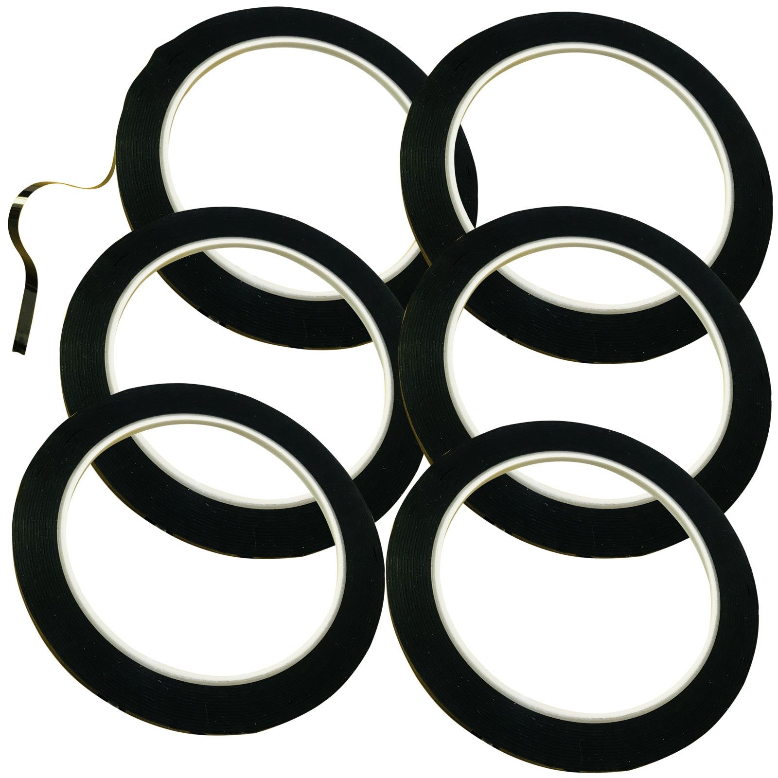GoProver Set of 6 pcs 3mm 1/8 inch Lightning Width Graphic, 108 Feet Feet Long per Roll