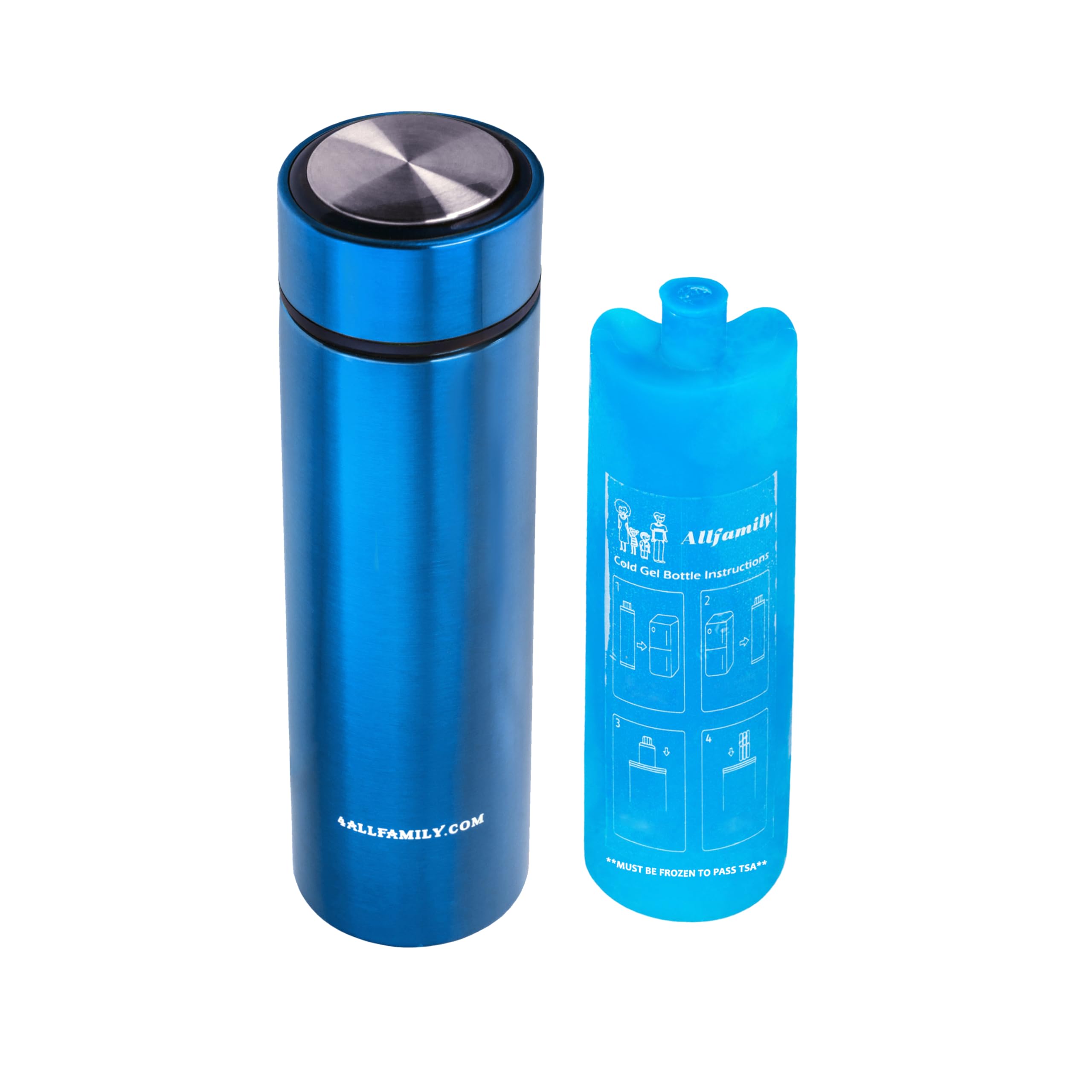4ALLFAMILY Nomad Insulin Travel Case Cooler - 48H Non-Electric Insulin Cooler Travel Case TSA Approved with Lightweight Design - Air Traveling Friendly, Reusable Medium Blue Thermo for Medications