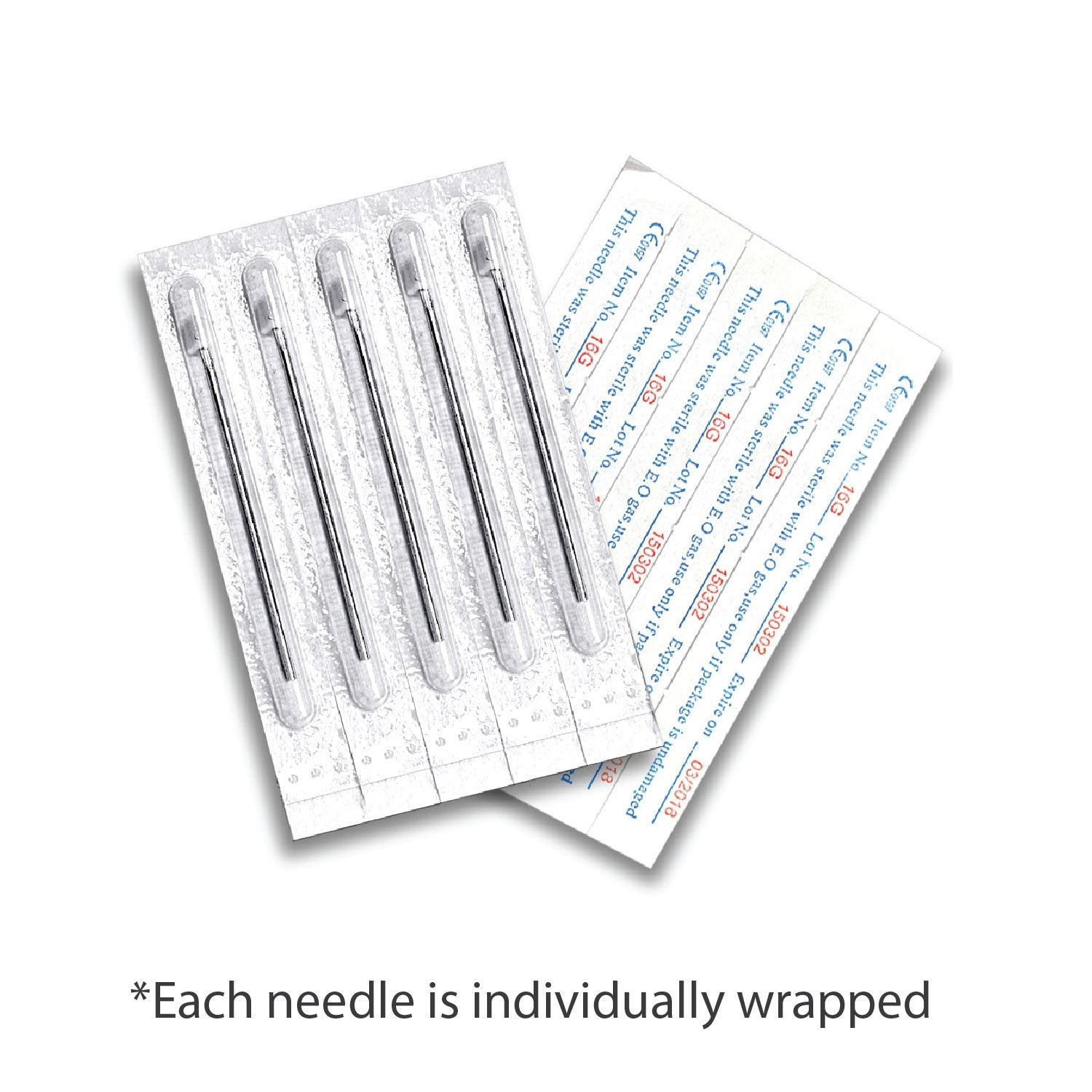 BodyJ4You 10PC Piercing Needles 18G - Sterile Disposable Sharp Surgical Stainless Steel - Nose Septum Ear Tragus Helix Labret Nipple Lip Navel