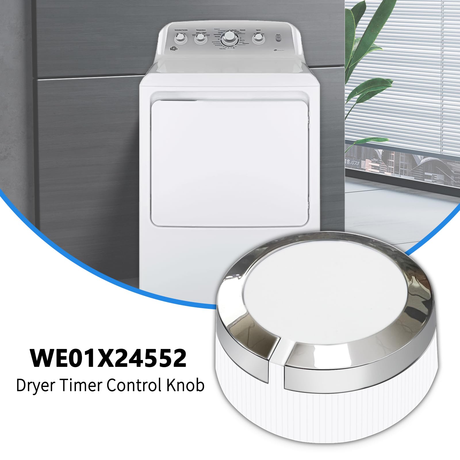 HPUY WE01X24552 Dryer Timer Control Knob Replacement Compatible with GE General Electric Dryer Knob Replacement Models GTD33EASK0WW GTD42EASJ2WW GTD45EASJ2WS GTD42EASJ0WW GTD42GASJ2WW