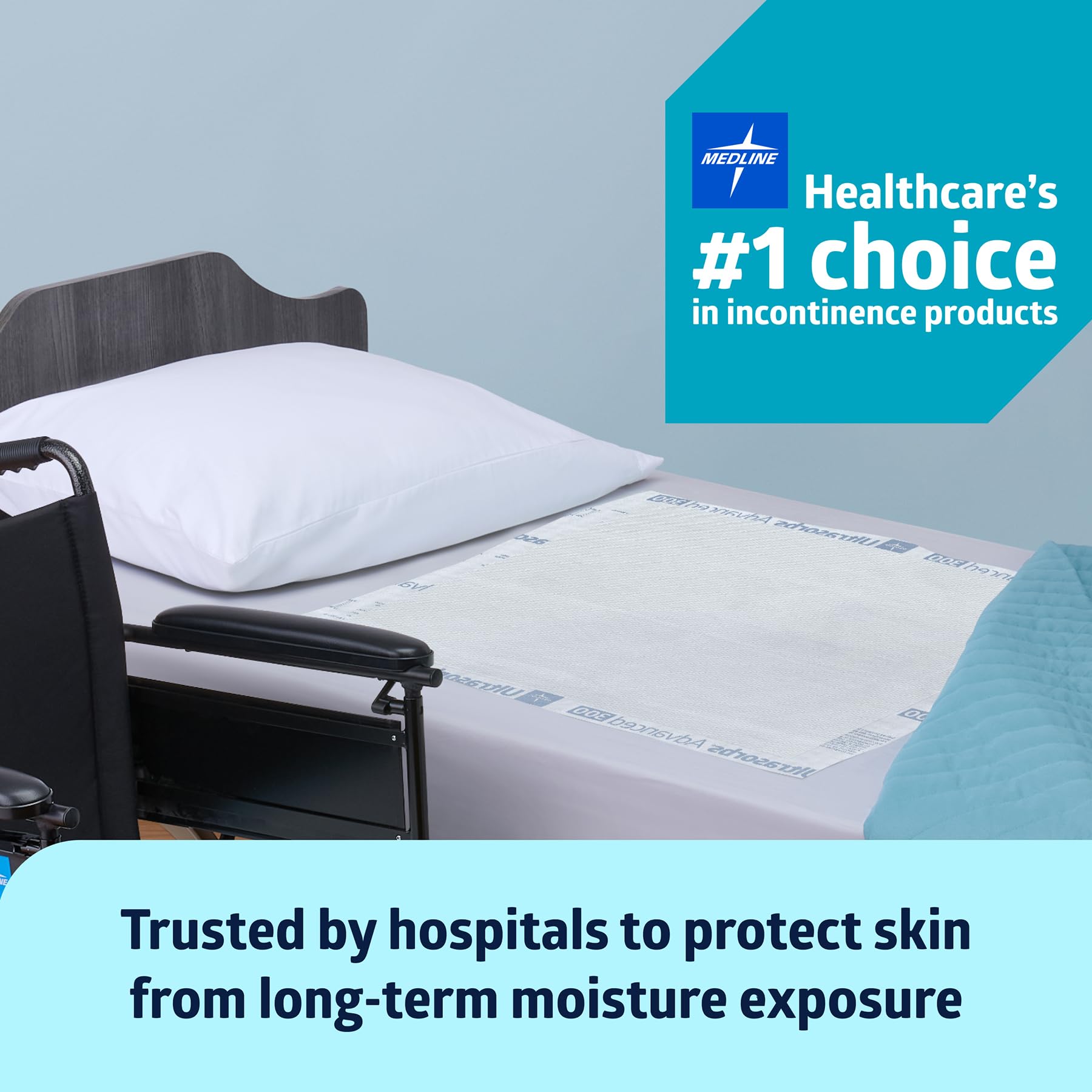 Medline Ultrasorbs Bed Pads Disposable Adult, Advanced+ Premium Ultra Thick, 30x36, 25 Count, Chucks Pads Disposable Adult, Heavy Duty Chux Pads, for Incontinence, Full Body Coverage