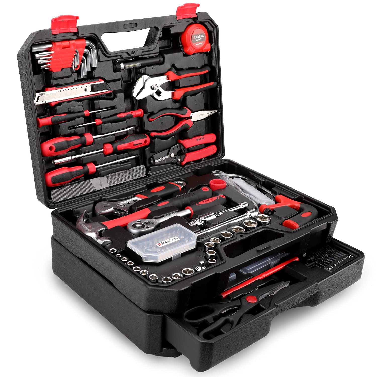 KingTool 325-teiliger Heimwerker-Werkzeugsatz, allgemeiner Heim-/Autoreparatur-Werkzeugsatz, Werkzeugkasten mit Schublade, allgemeiner Haushaltswerkzeugsatz – perfekt für Hausbesitzer, Heimwerker, Handwerker