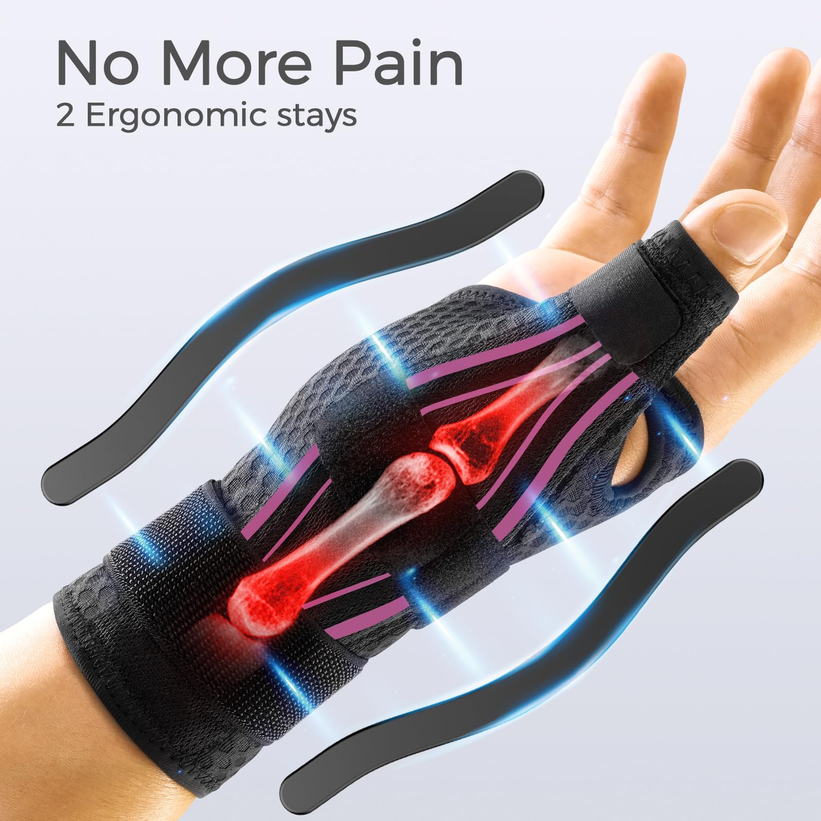FREETOO Ergonomical Thumb Brace Right Hand or Left Hand for Arthritis Pain and Support, Thumb Splint for Trigger Thumb, Thumb Support for De Quervains Tenosynovitis, CMC Pain Relief (S/M Pink/Black)