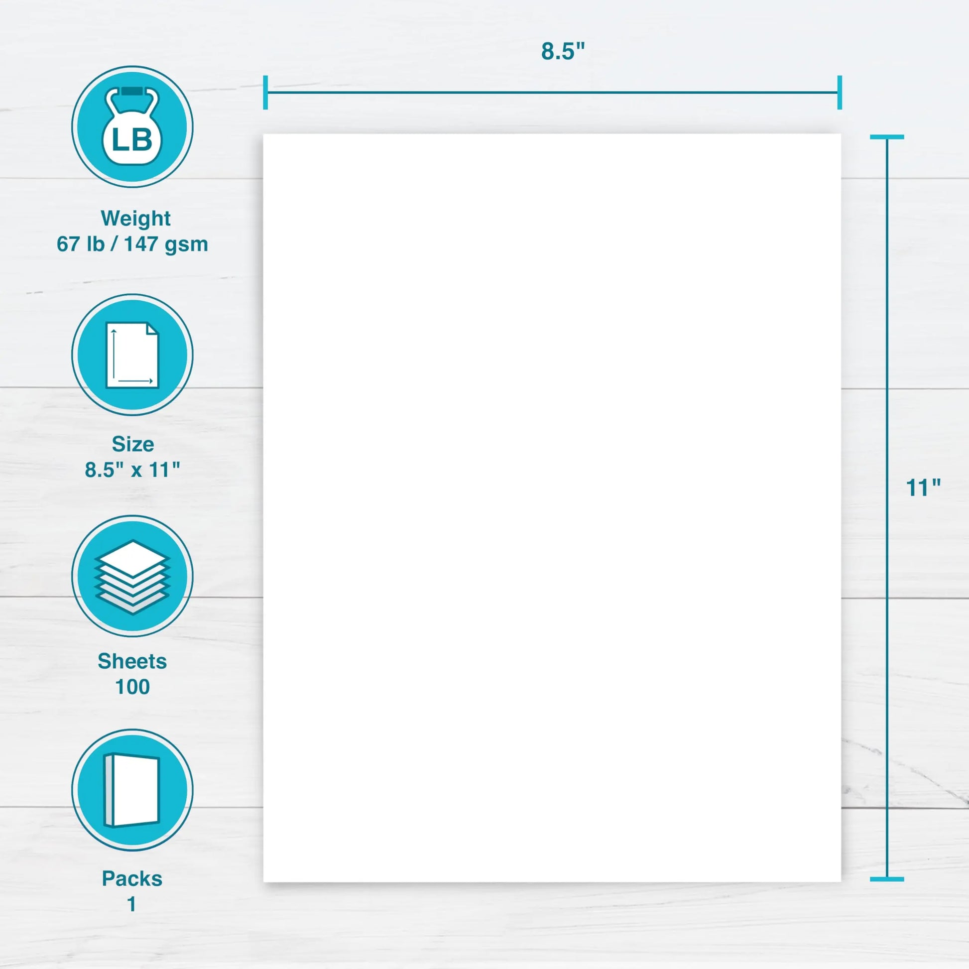 PrintWorks White Cardstock 8.5" x 11" - 67 lb/147 gsm Vellum Bristol - 100 Sheets - Made in the USA - SFI® Certified - 92 Bright - Card Stock Printer Paper for School, Craft, & Office Use (00540)