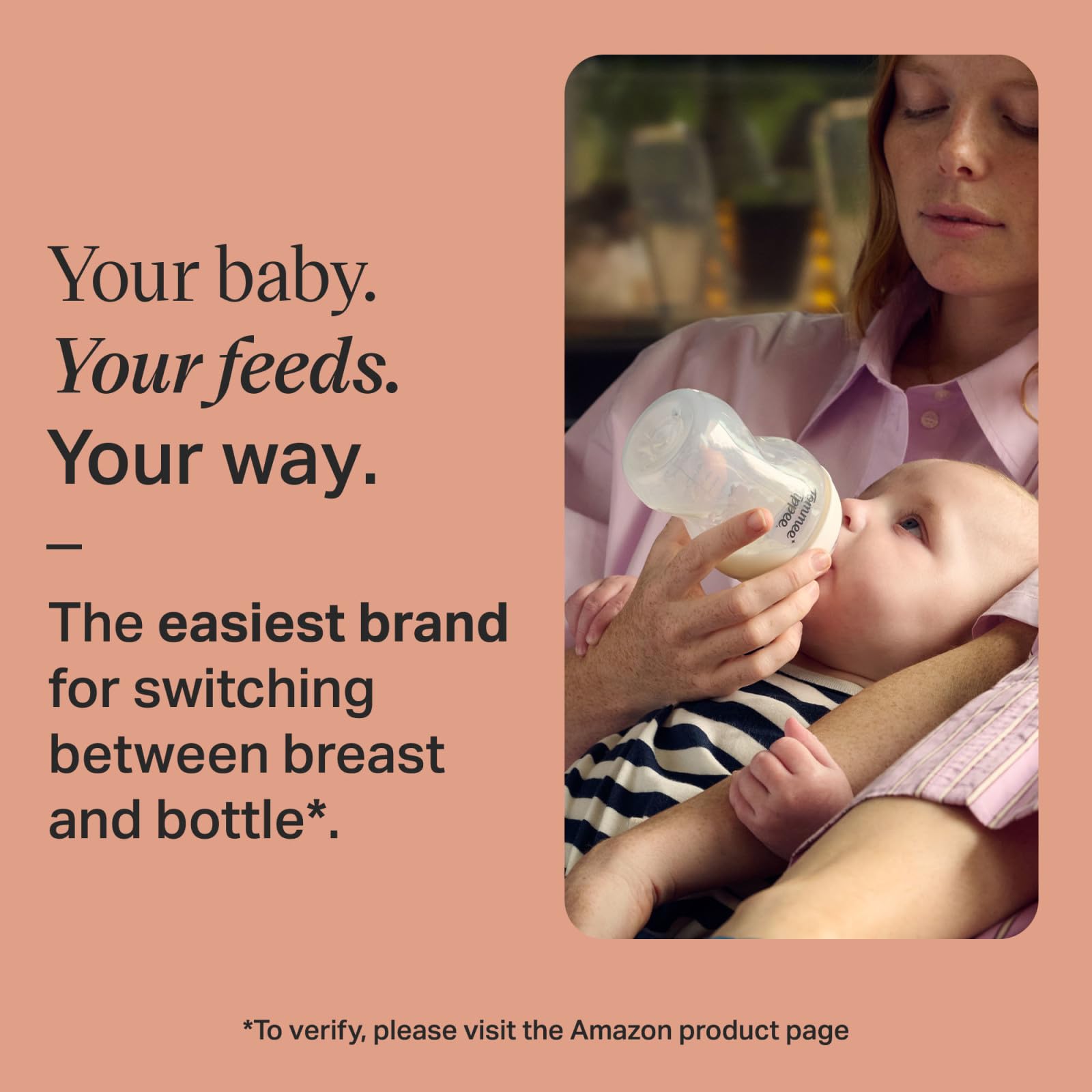 Tommee Tippee Natural Start Anti-Colic 9 oz BPA Free Baby Bottles, 0+ Months, Slow Flow Breast-Like Nipple, Self Sterilizing, Designed for Seamless Transition Between Bottle & Breast, Fiesta,Pack of 6