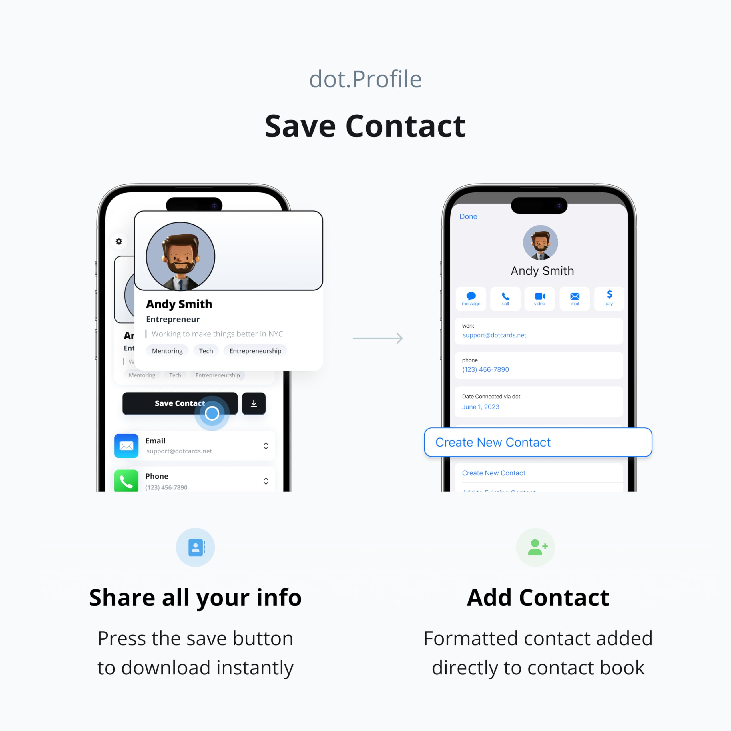 dot. Card - Digital Business Card - Tap to Share with iPhone & Android (Black)