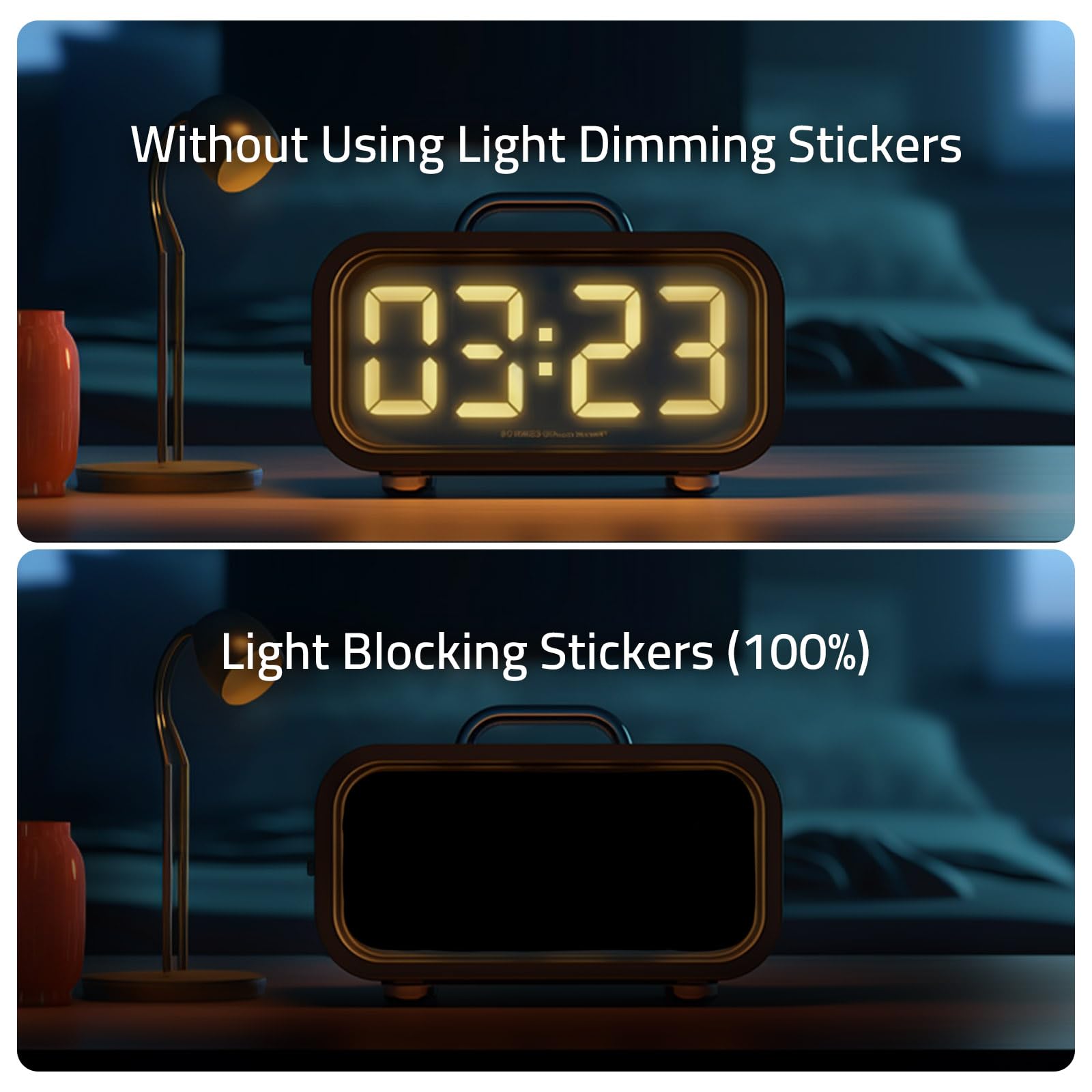 JIEHENG Light Blocking Stickers,Blackout Sticker for Electronic,2 Sheets Cover White and Black, LED Covers,100% Blocking(Cut-100% Blocking White and Black)