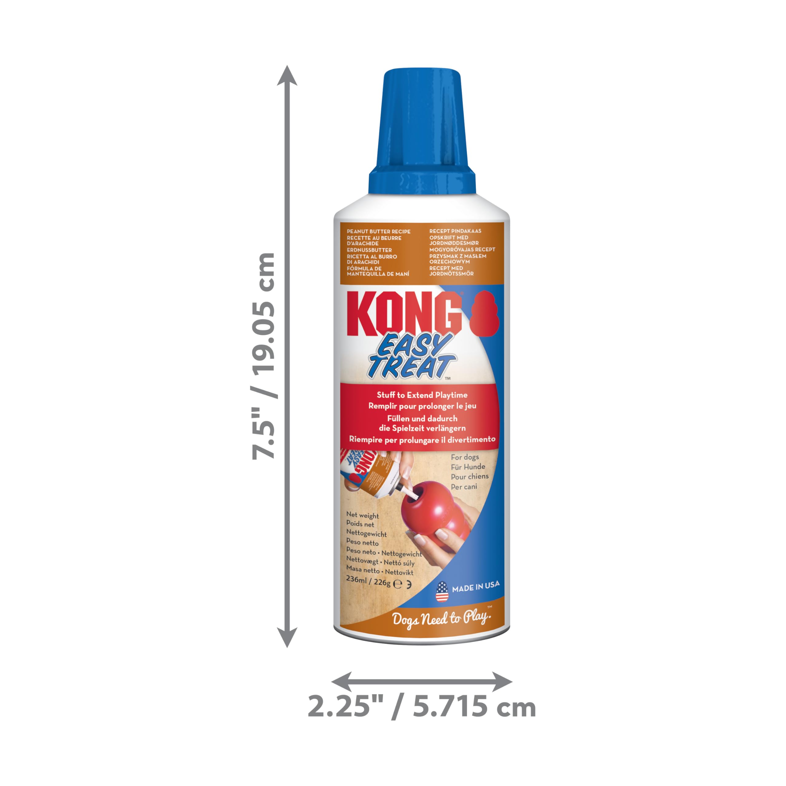 KONG - Easy Treat - Dog Treat Paste - Peanut Butter - 8 Ounce