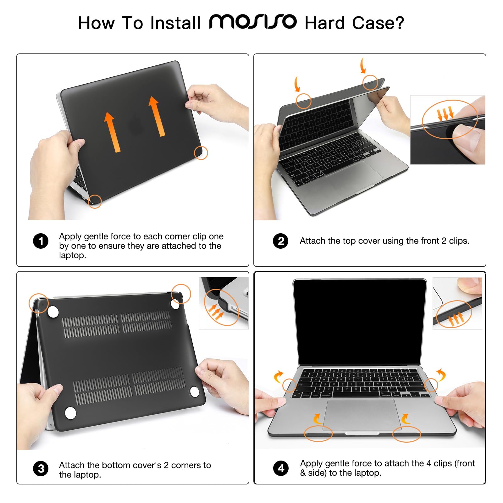 MOSISO Compatible with MacBook Air 13 inch Case 2025 2024 2023 2022 M4 A3240 M3 A3113 M2 A2681, Plastic Hard Shell&Keyboard Cover&Screen Film&Pouch for MacBook Air 13.6 inch Case, Crystal Clear