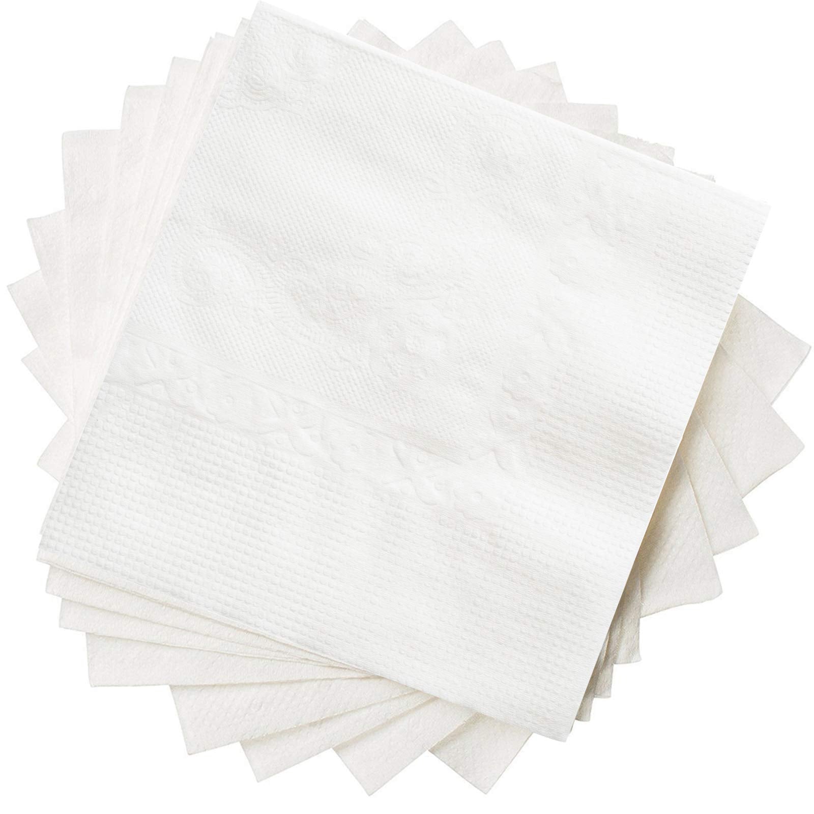 GUSTO [500 Stück – 11,4 x 11,4 cm gefaltet] Weiße Getränkeservietten – 1-lagige Cocktailservietten in Großpackung, Restaurantservietten aus Papier, Barservietten und Partyservietten – 22,9 x 22,9 cm ungefaltet (ehemals Comfy Package)