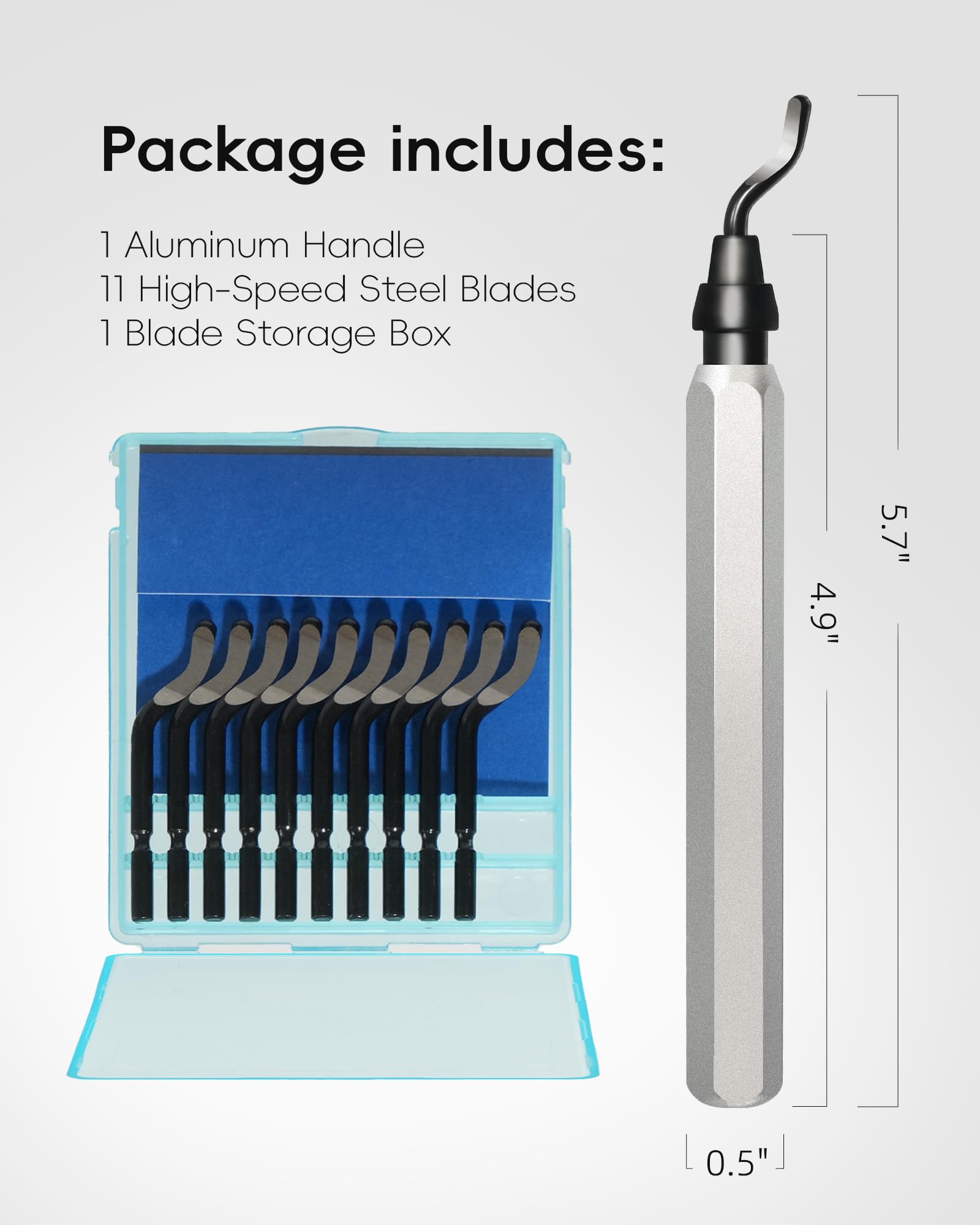 voltrish 11-Blade Deburring Tool for 3D Printing, Premium High-Speed Steel Blades for Smooth Edge Finishing - Ideal for HVAC, Metal & Resin & Professional Conduit Reaming, 3D Printer Accessories