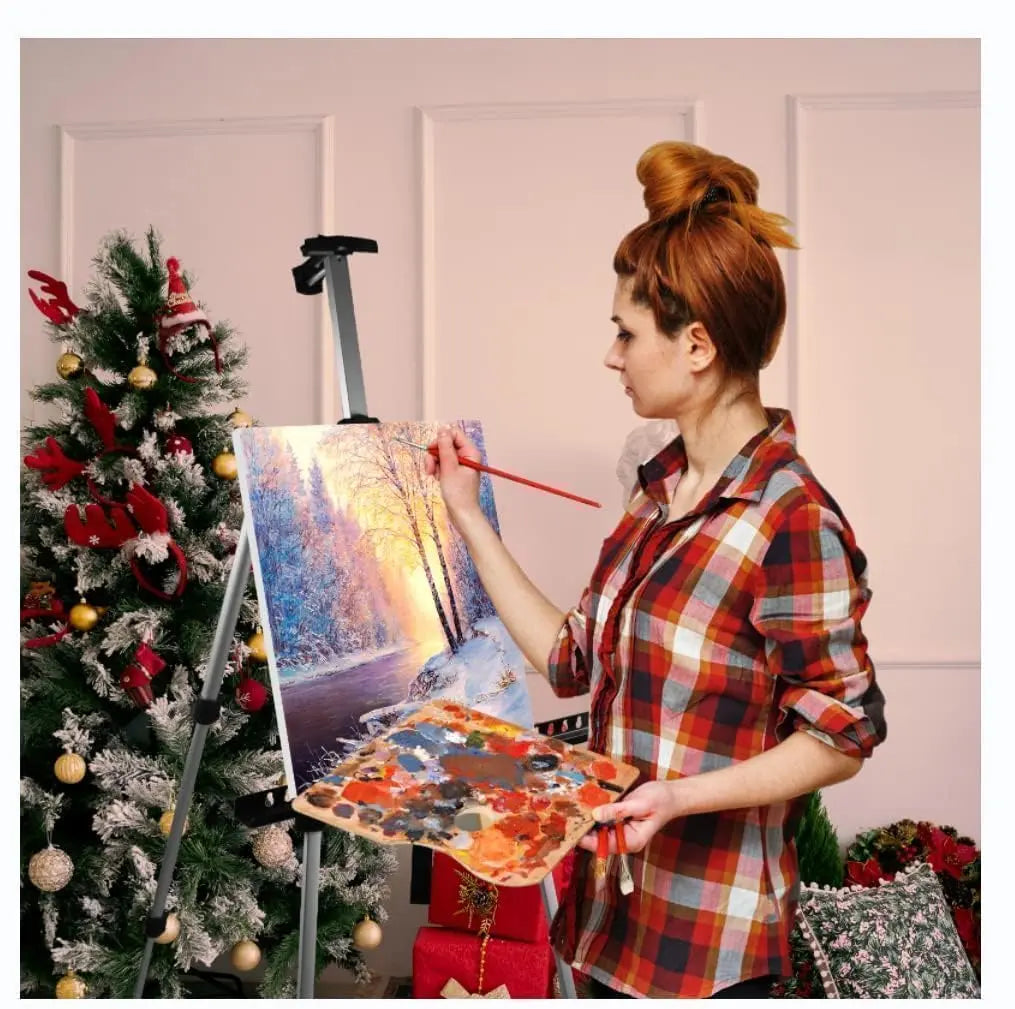 Art Easel Stand for Painting and Sign - RRFTOK Aluminum 66 Inch Metal Tripod Adjustable Portable Easels for Display - Canvas Stand for Table Top Floor Drawing for Artists Adult Holder or Teen