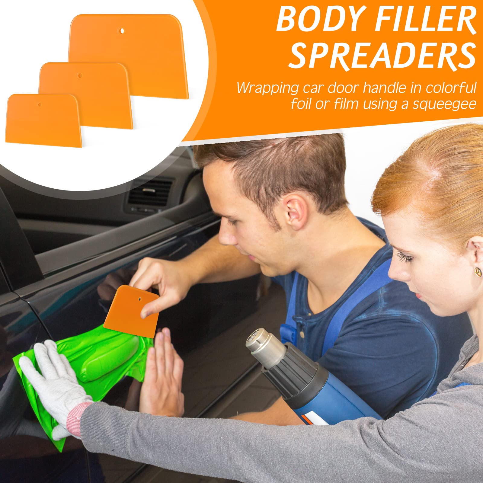 Frienda Body Filler Spreaders Plastic Tools for Automotive Applying Putties Glazes Caulks and Paint(6 Pcs,3 Sizes)