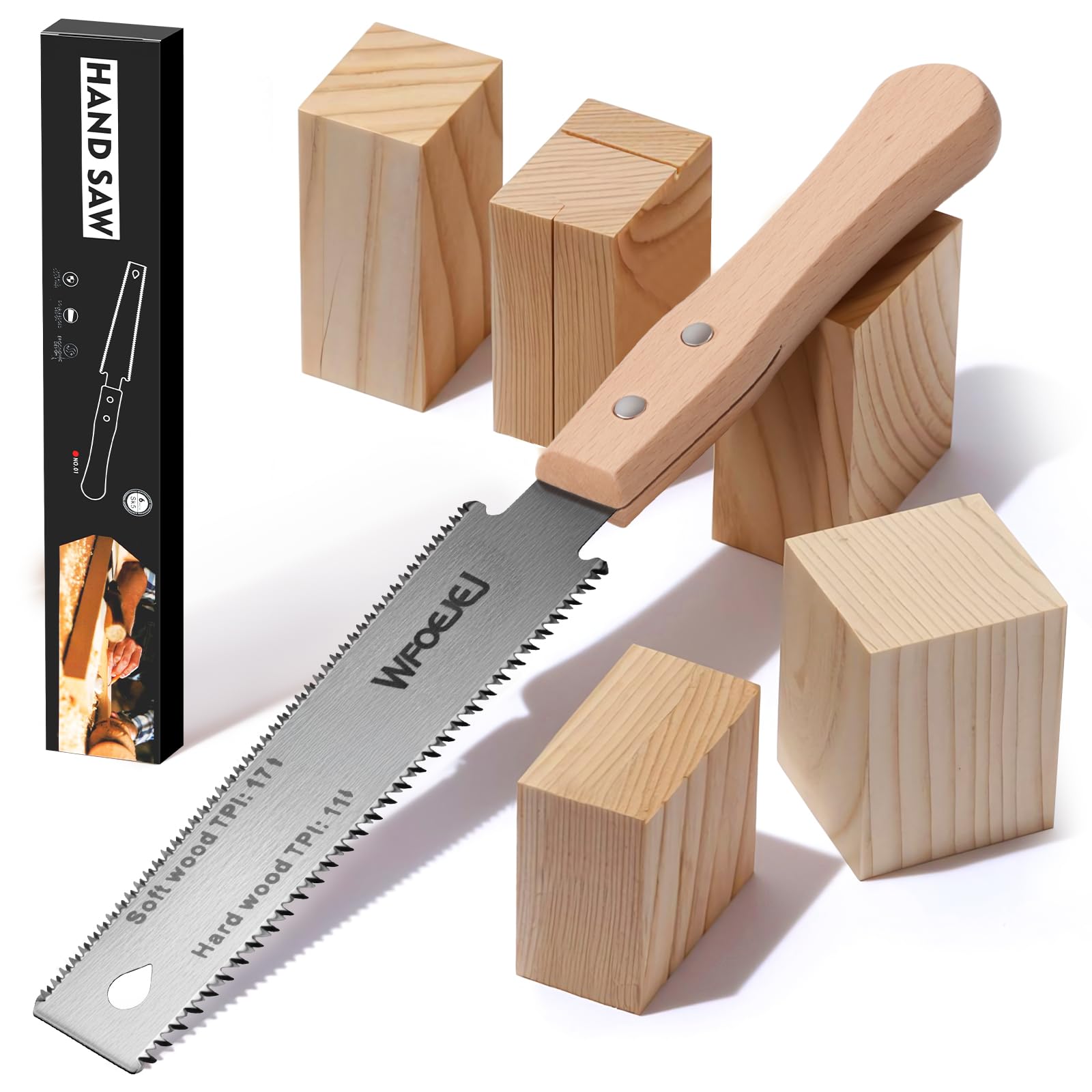 6 Zoll Japanische Zugsäge, Handsäge Holzbearbeitungswerkzeuge, Holzgriff, Scharf & Leicht für die Holzbearbeitung