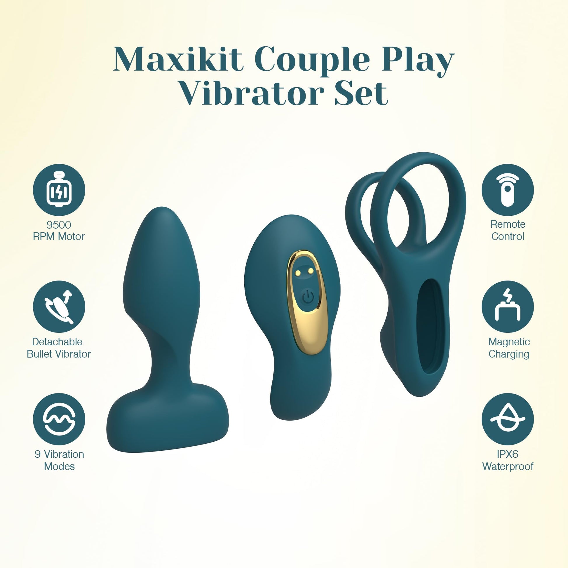Tracy's Dog Couples Vibrator Kit - Includes Vibrating Cock Ring, Panty Vibrator & Butt Plug with Removable Rechargeable Bullet, Remote-Controlled Adult Sex Toy Set for Women & Couples Pleasure Play