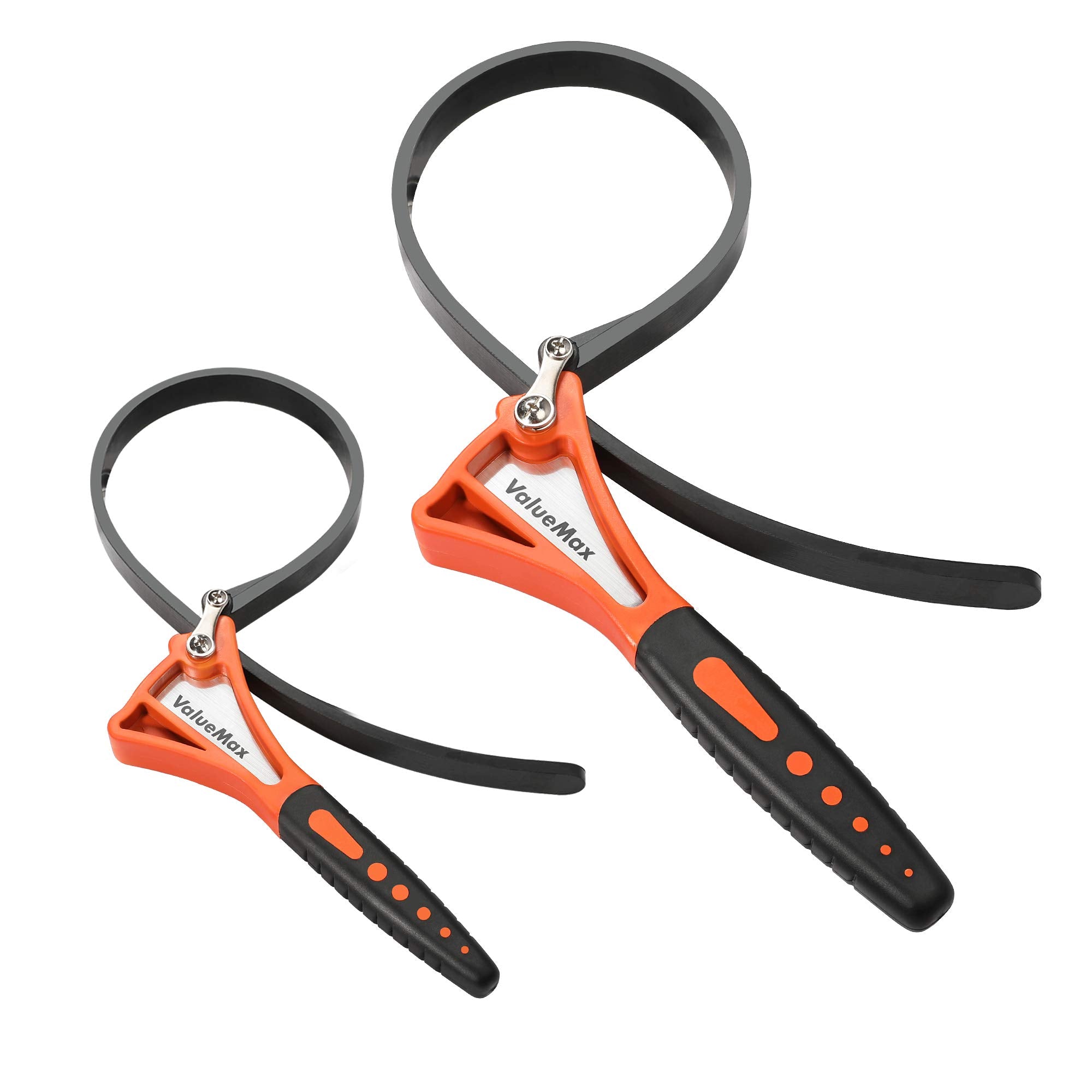 ValueMax 2-teiliges Bandschlüssel-Set, verstellbarer Ölfilterschlüssel mit max. Durchmesser 4" (klein) und 6" (groß) für Duschkopf-Wasserfilter, Gläseröffner-Set