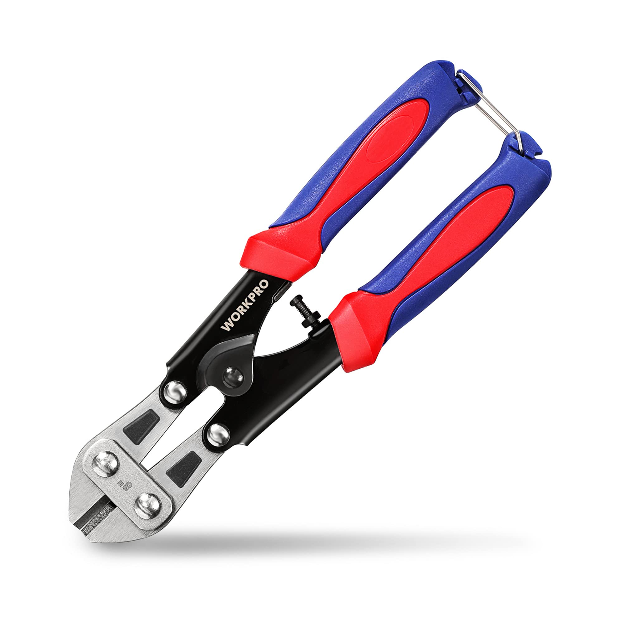 WORKPRO Mini Bolzenschneider 20,3 cm, federbelasteter kleiner Hochleistungs-Drahtseilschneider, Zwickzange mit weichem Anti-Rutsch-Griff