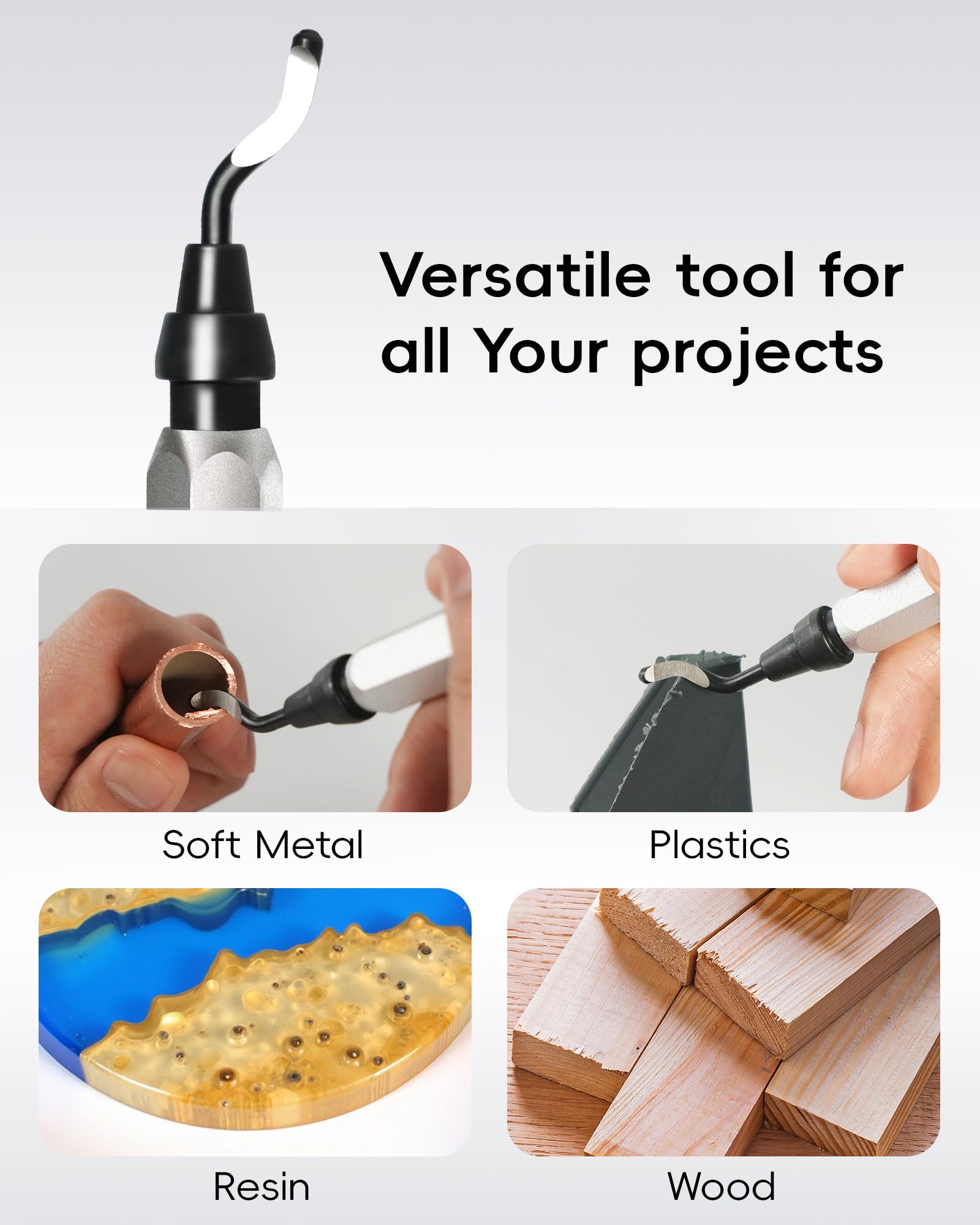 voltrish 11-Blade Deburring Tool for 3D Printing, Premium High-Speed Steel Blades for Smooth Edge Finishing - Ideal for HVAC, Metal & Resin & Professional Conduit Reaming, 3D Printer Accessories