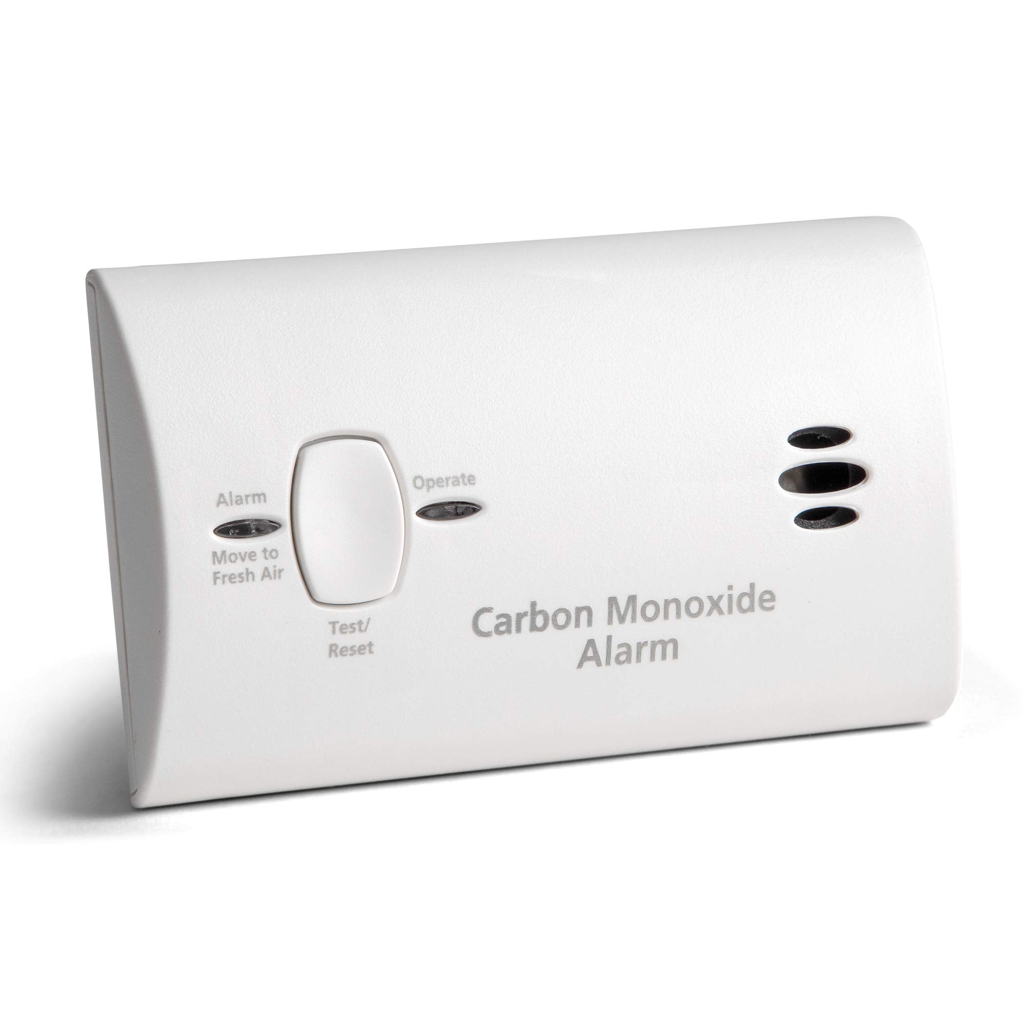 Kidde Kohlenmonoxidmelder, batteriebetriebener CO-Alarm mit LEDs, Test-/Reset-Taste, Batteriestandsanzeige, tragbar