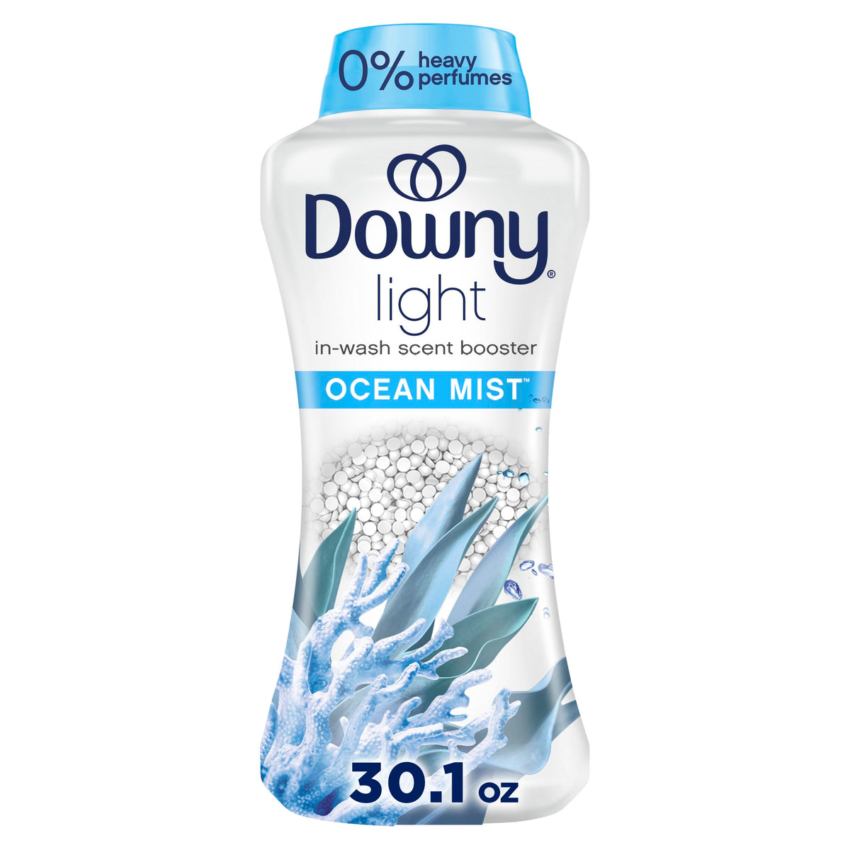 Downy Light Wäscheduft-Booster-Perlen für die Waschmaschine, Duft Ozeanbrise, 853 g, ohne schwere Parfüms