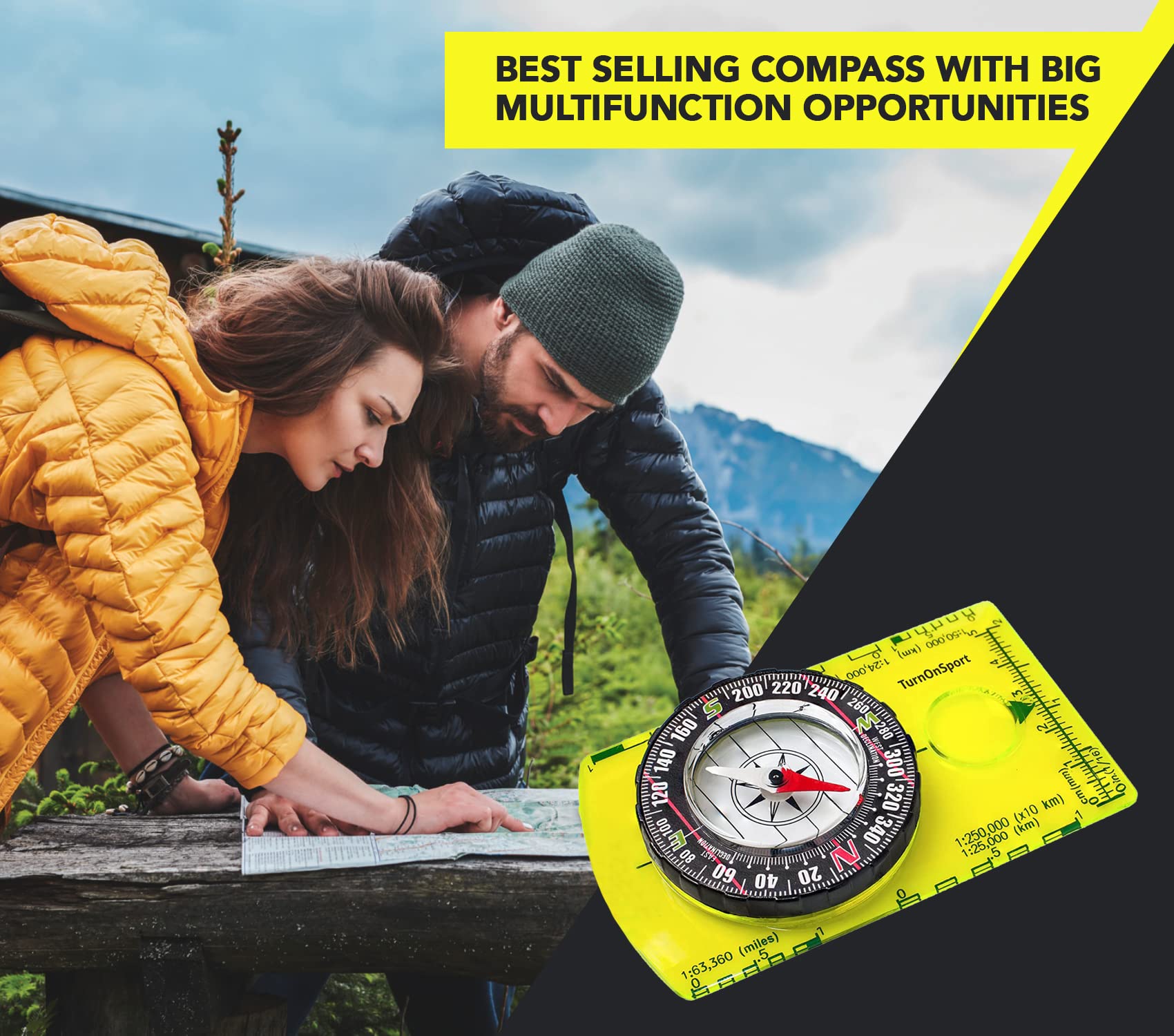 Orienteering Compass - Hiking Backpacking Compass - Advanced Scout Compass for Camping and Navigation - Boy Scout Compass for Kids - Professional Field Compass for Map Reading - Best Survival Gifts