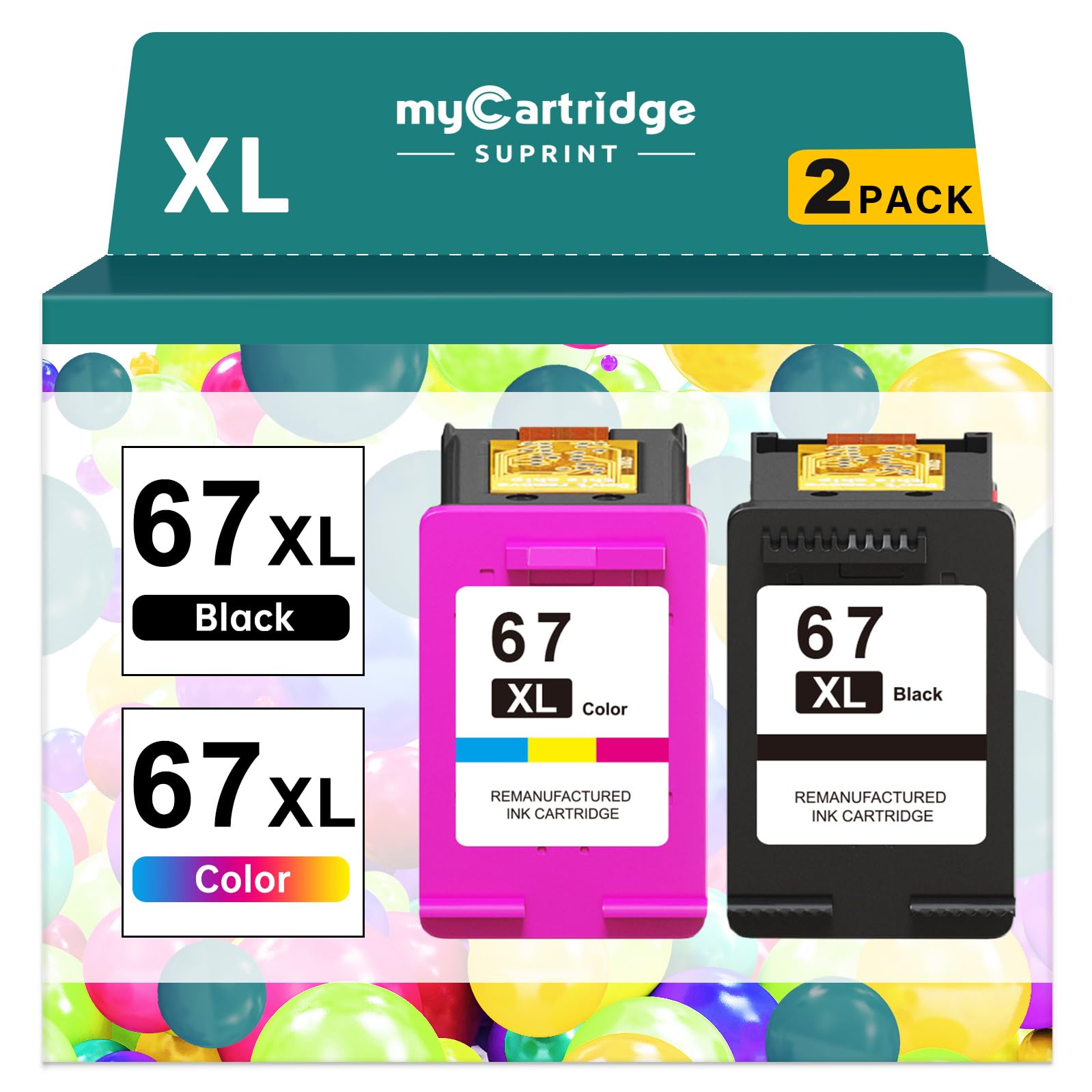 67XL HP Printer Ink for HP Ink 67 Replacement for HP 67 Ink Cartridges Black/Color Combo Pack HP67 DeskJet 2755e 2855e 2700 2800e 2700e 4255e 4155e Envy 6055e 6000 6455e 6400 Printer Ink HP 67 XL
