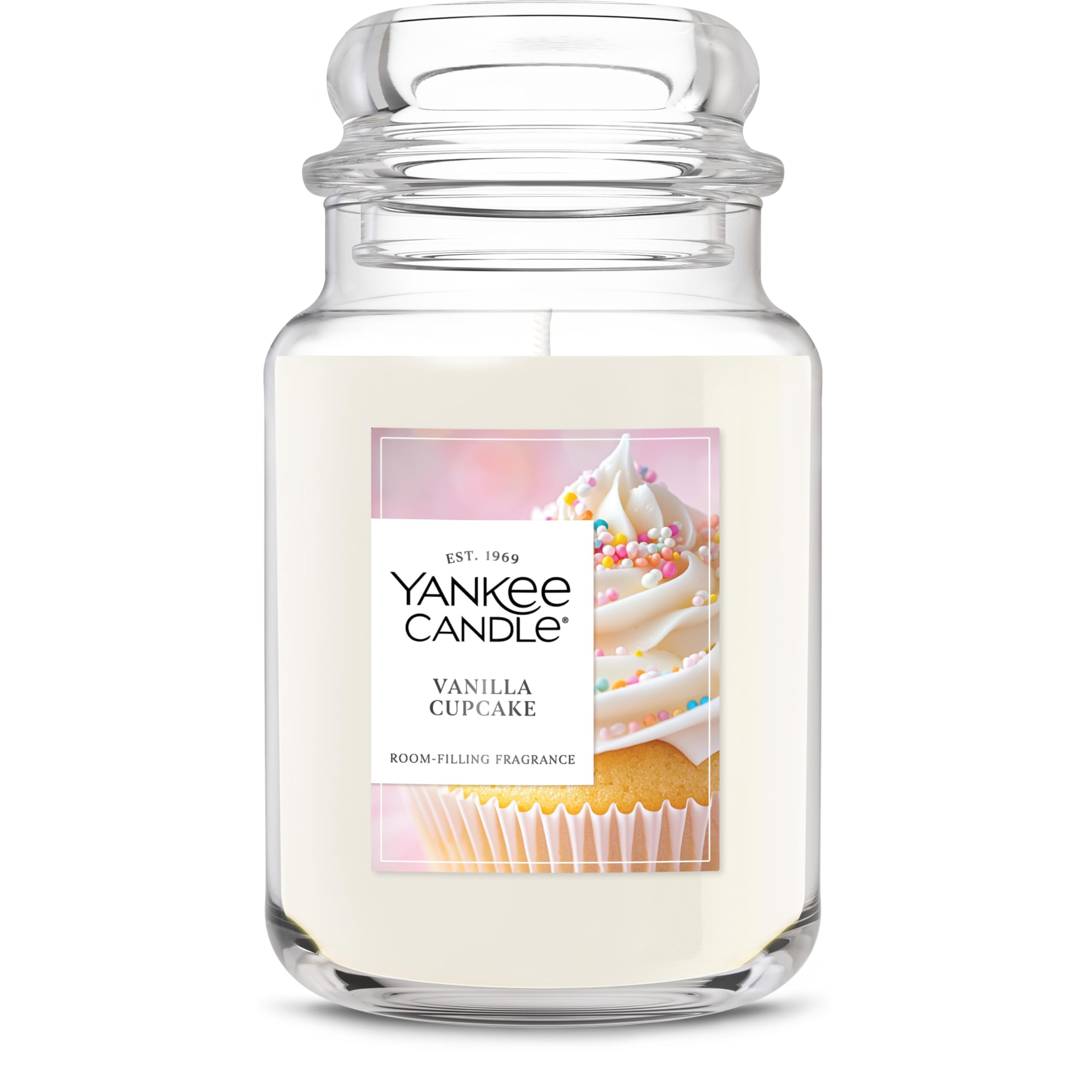 Yankee Candle Duftkerze Vanilla Cupcake, 623g Großes Glas mit bis zu 150 Stunden Brenndauer, Geschenkidee, Geburtstage
