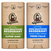 Dr. Squatch Natural Deodorant for Men - Odor-Squatching Aluminum Free - Alpine Sage & Fresh Falls (2.65 oz, 2-Pack)