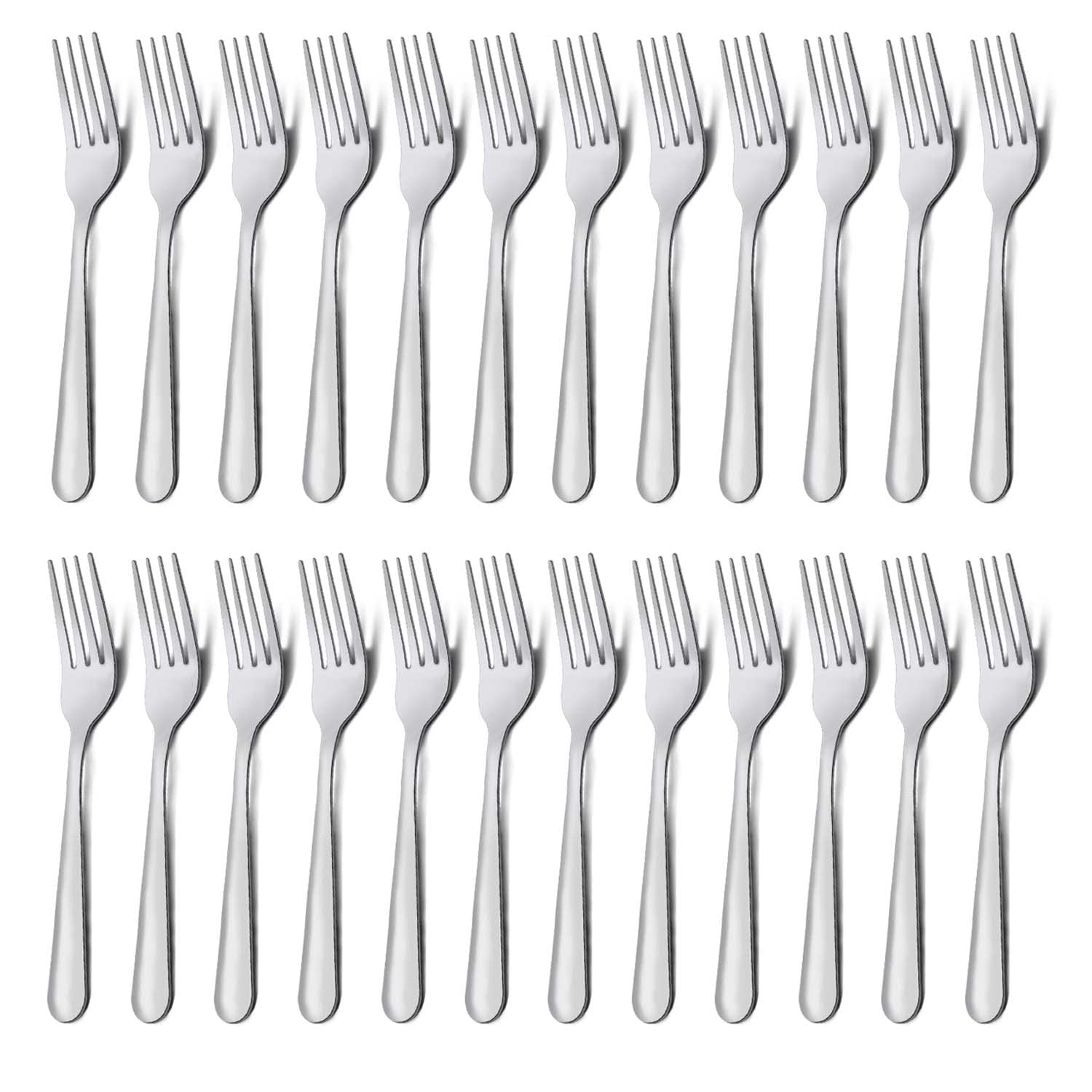 24er-Set Essgabeln (18 cm), Unokit Tafegabeln aus silbernem Edelstahl, 24 Stück, Besteckgabeln für Zuhause, Küche oder Restaurant – hochglanzpoliert, spülmaschinenfest