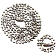 Stainless Steel Military Dog Tag Chain Set, 27 inch and 4.5 inch Ball Chains, 2.4mm #3 Size Chain