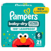 Pampers Diapers - Baby Dry - Size 6, 21 Count, Absorbent Disposable Infant Diaper (Packaging May Vary)