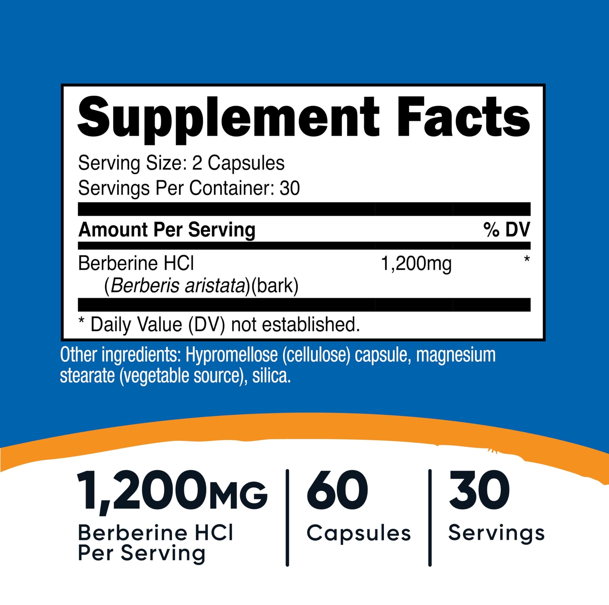 Nutricost Berberine HCl 1200mg , 60 Vegetarian Capsules - Gluten Free & Non-GMO