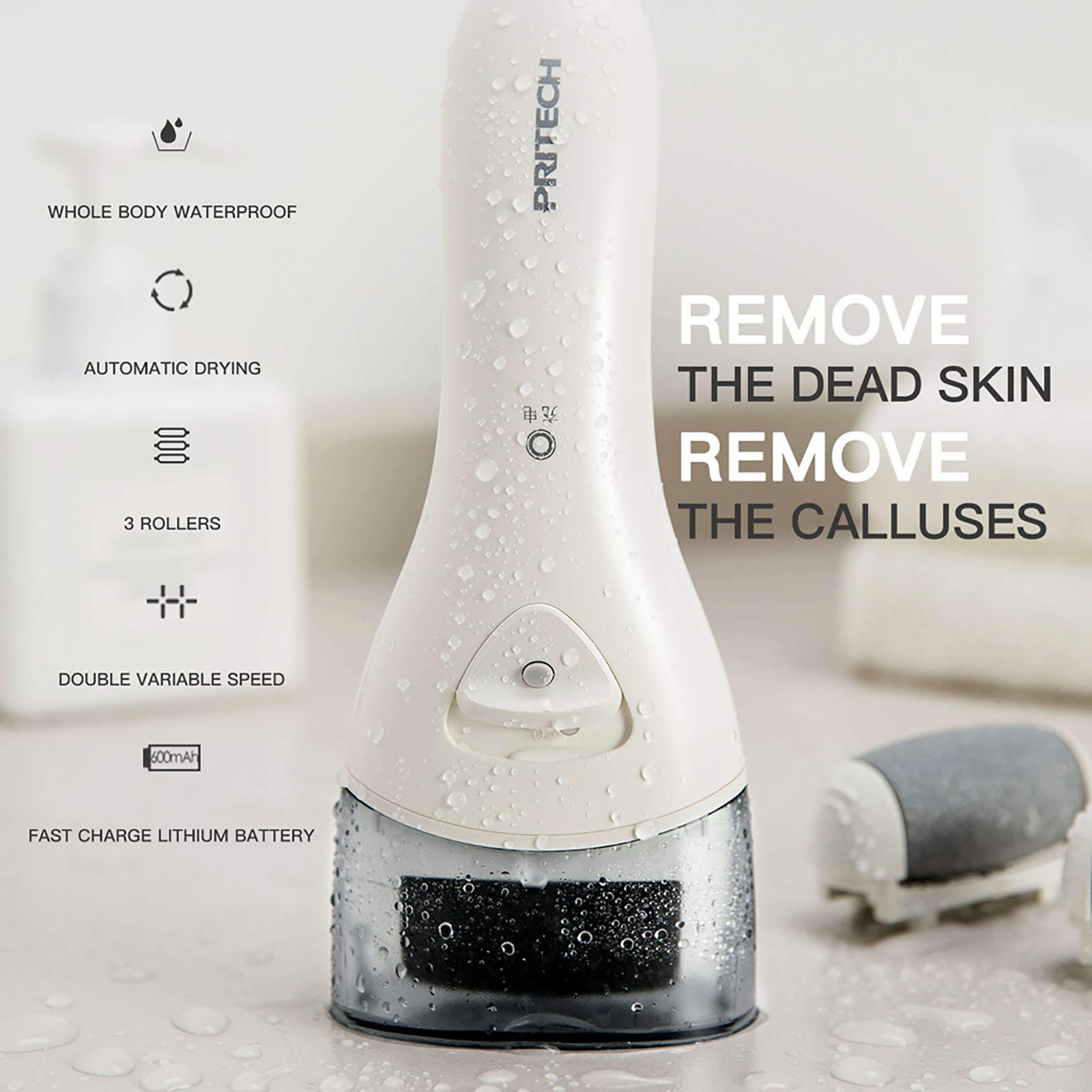 Electric Foot Callus Removers Rechargeable, Portable Electronic Foot File Pedicure Tools, Electric Callus Remover Kit, Professional Pedi Feet Care Perfect for Dead, Hard Cracked Dry Skin Ideal Gift