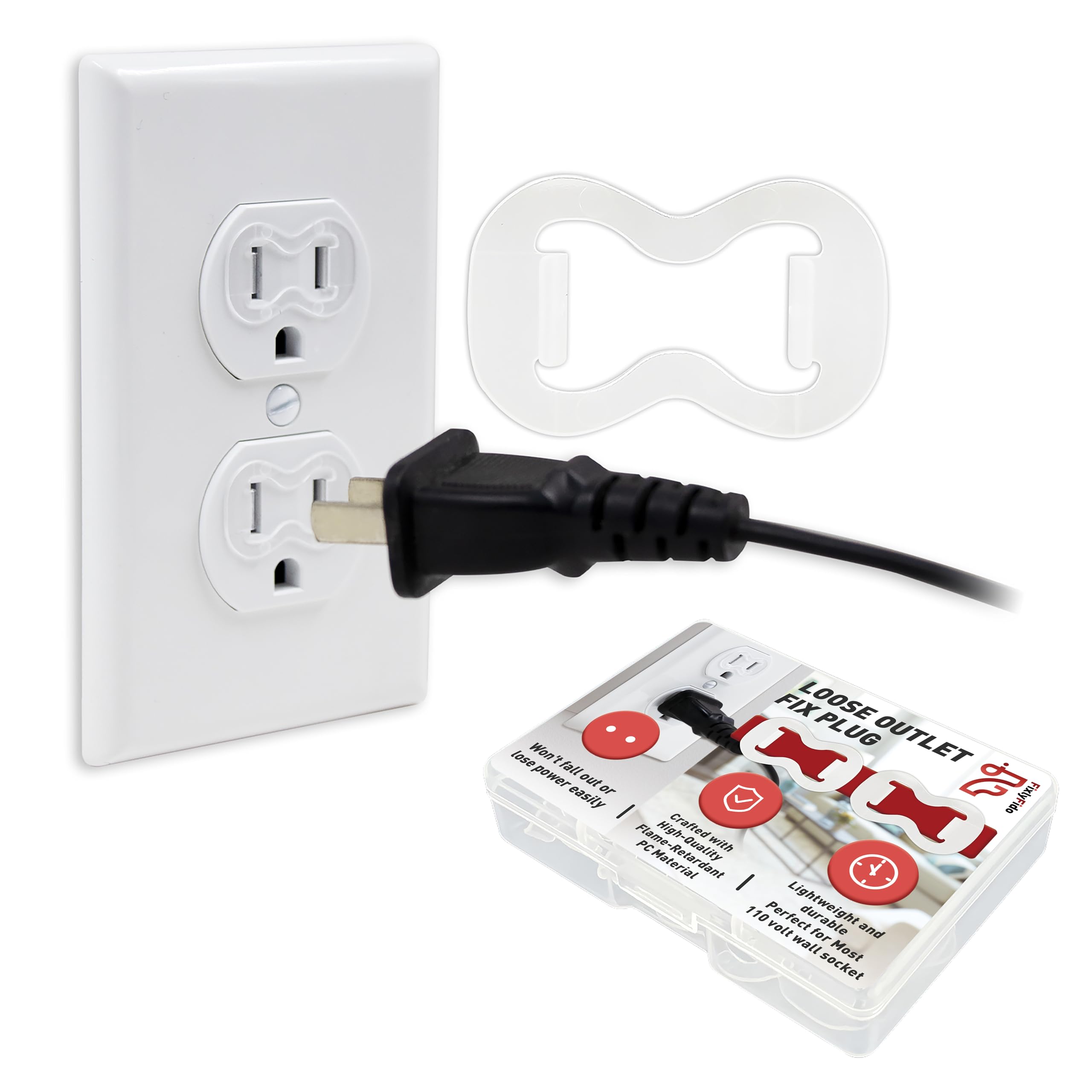 15-Pack Loose Outlet Fix Plug - Ensure Secure Connection for Power Plugs - Socket Extender Prevents Loose Socket Issues - Easily Fix Loose Outlets - Won't Fall Out or Cut Off Electricity