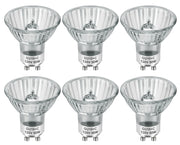 SerBion GU10 120V 50W Halogen Light Bulbs for Track and Range Hood, GU10+C Candle Warmer Lamp with Dimmable, 2700K Warm White, 6000+Hours Long-Lasting Pack of 6