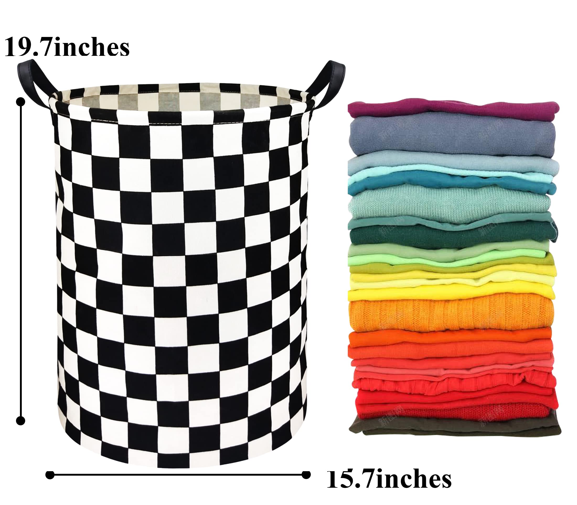 HIYAGON Boys Laundry Basket hamper Kids Hamper Car Toy Organizer Bins for Room Decor,Gift Basket for Bedroom(Racing Flag)