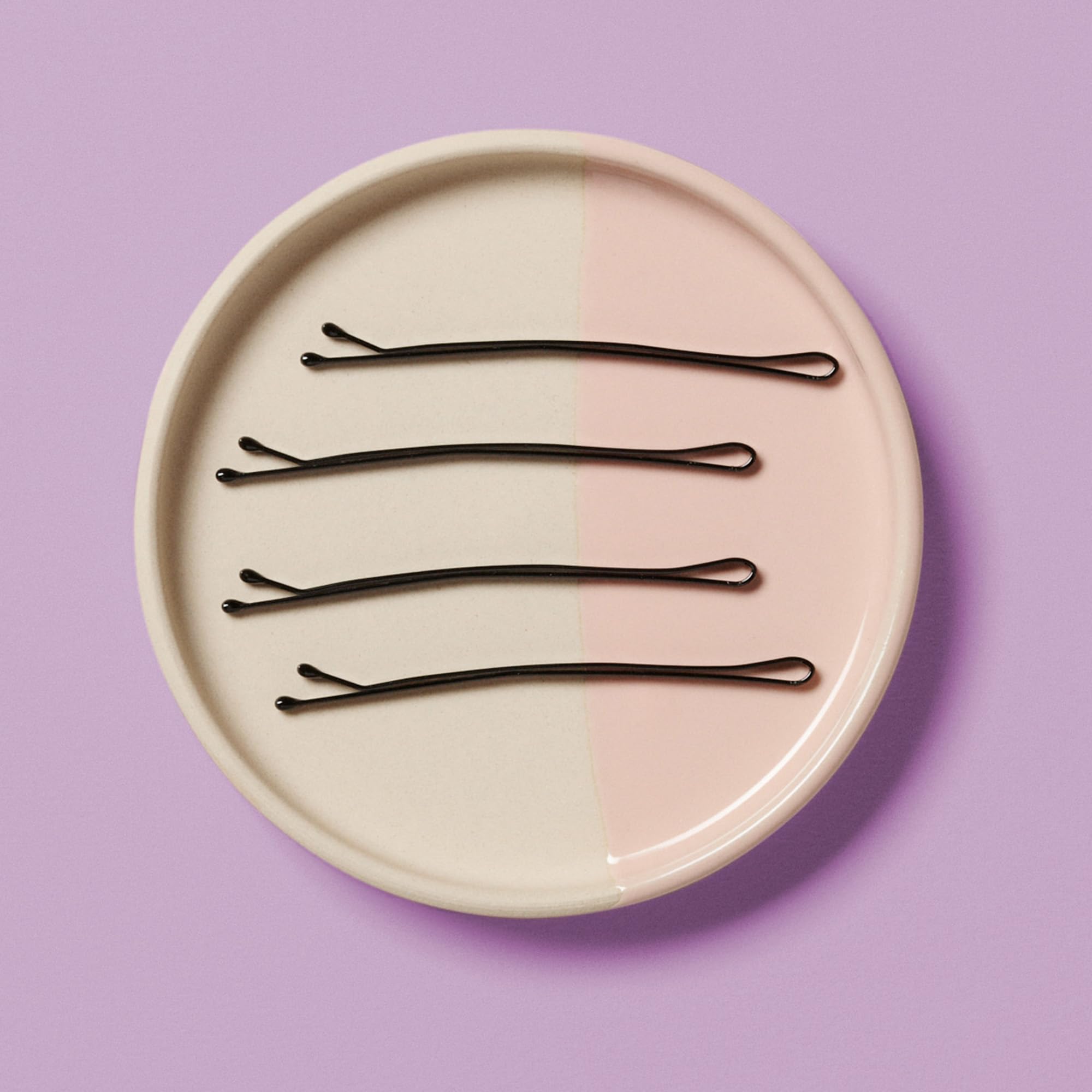 Diane 2.5” Curved Black Bobby Pins for Women, Girls, Salon, Hairdressing, Rollers, Long and Thick Hair, Large Flat Hair Pins with Ball Tips for Securing Updos, Flyaways, 40 Count